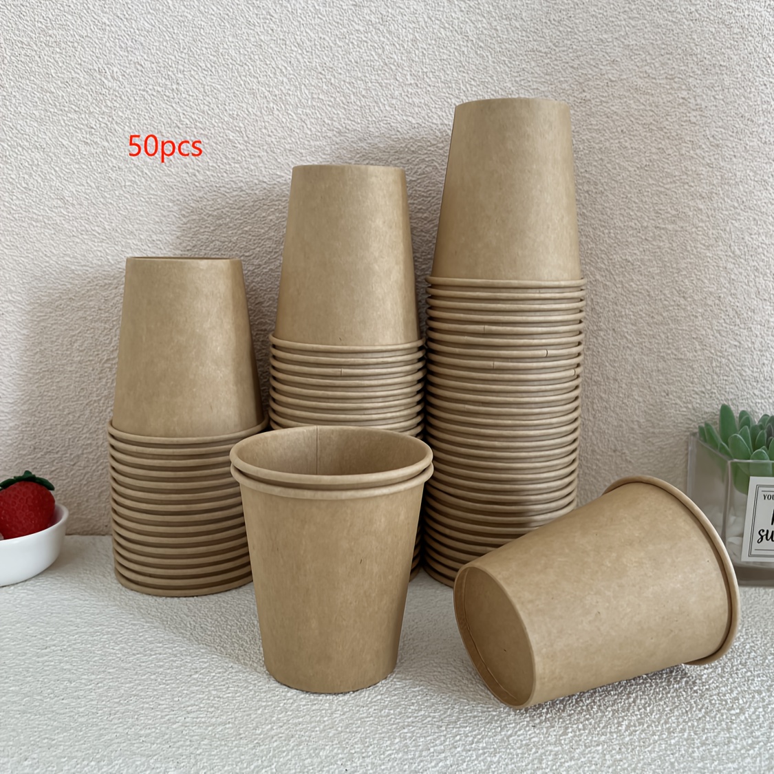 Image of 10/50pcs 7/8 Oz Thickened Disposable Paper Cups, Paper Cups, Coffee Cups, Milk Tea Cups, Beverage Cups, Food Grade