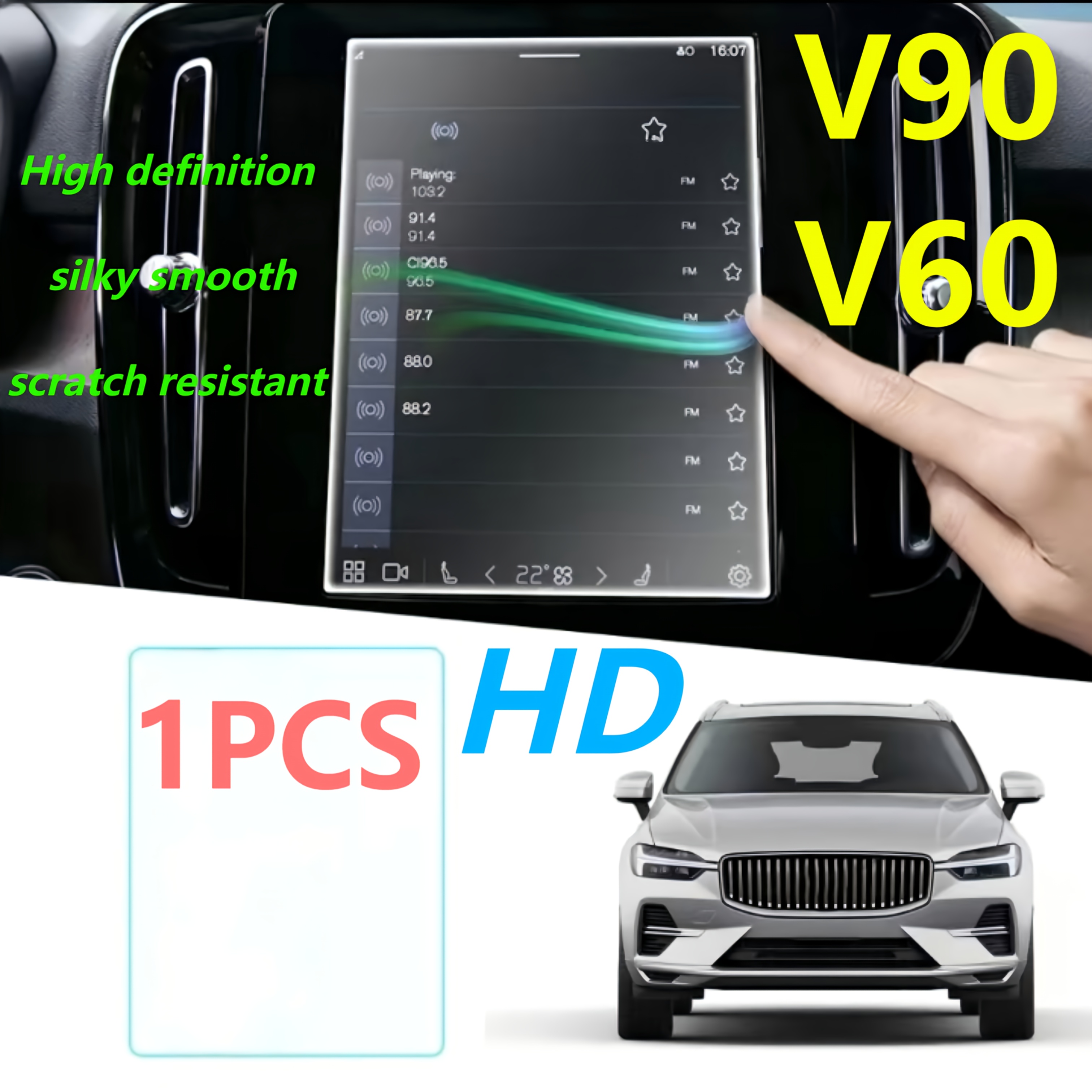 TEMU For 2016-2023 Screen Protector, 5h Hardness, Universal Fit, Touchscreen Protective Film For S90 S60 S40 V90 V60 , No Battery Required
