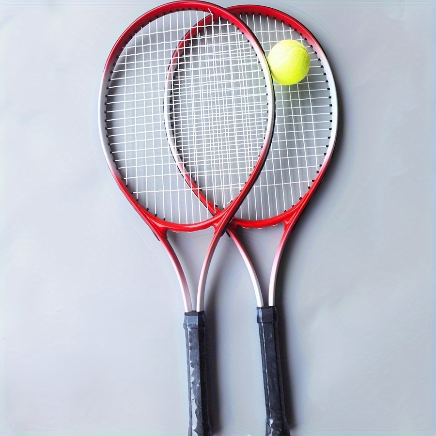 professional aluminum alloy tennis rackets for adults durable high bounce with 1 large ball included ideal for training competitive play double racket home tennis details 9