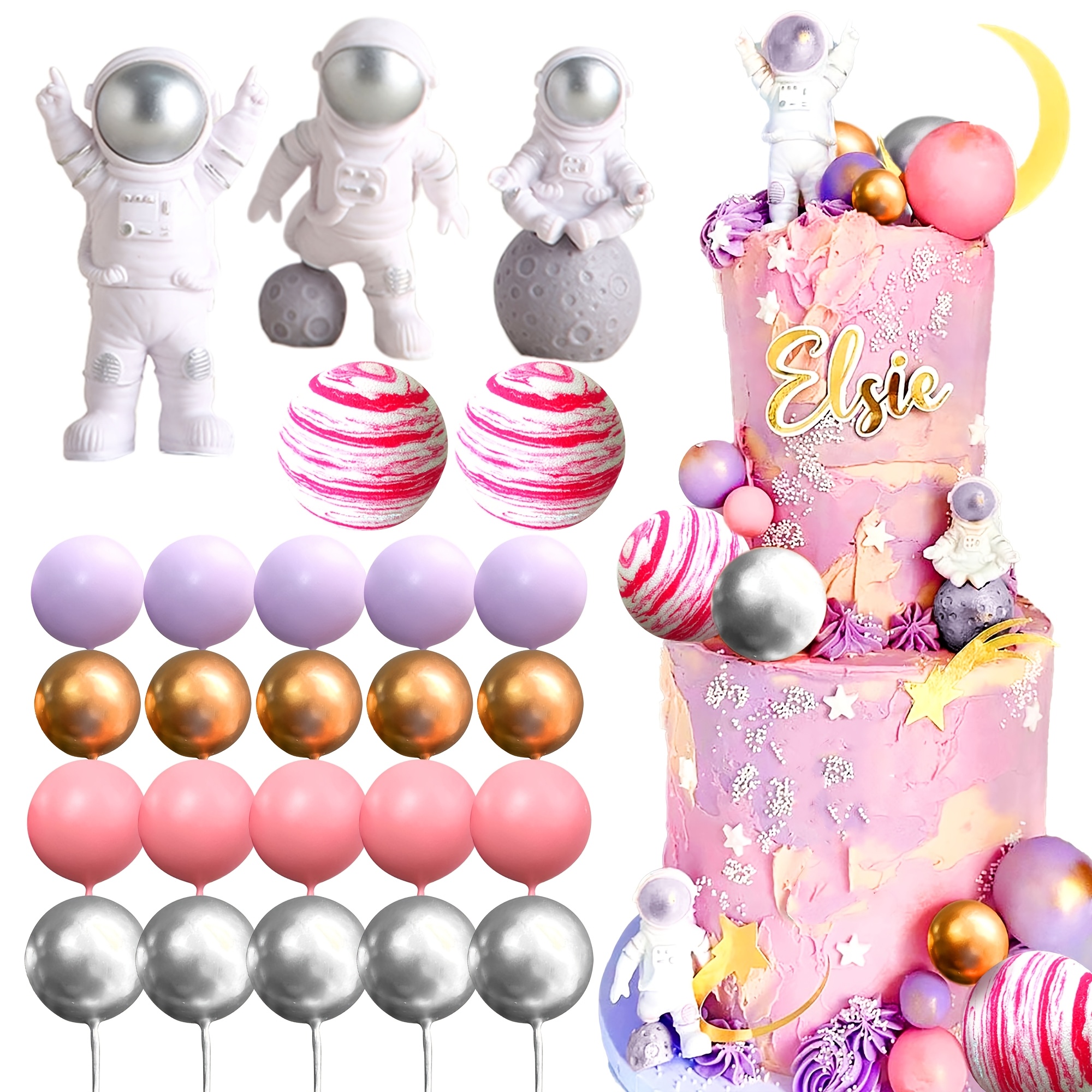 

Laventy Space-themed Resin Cake Toppers Set, Astronaut & Rocket Decorations, Stars & , No Electricity Needed, Birthday & Gender Reveal Party Supplies