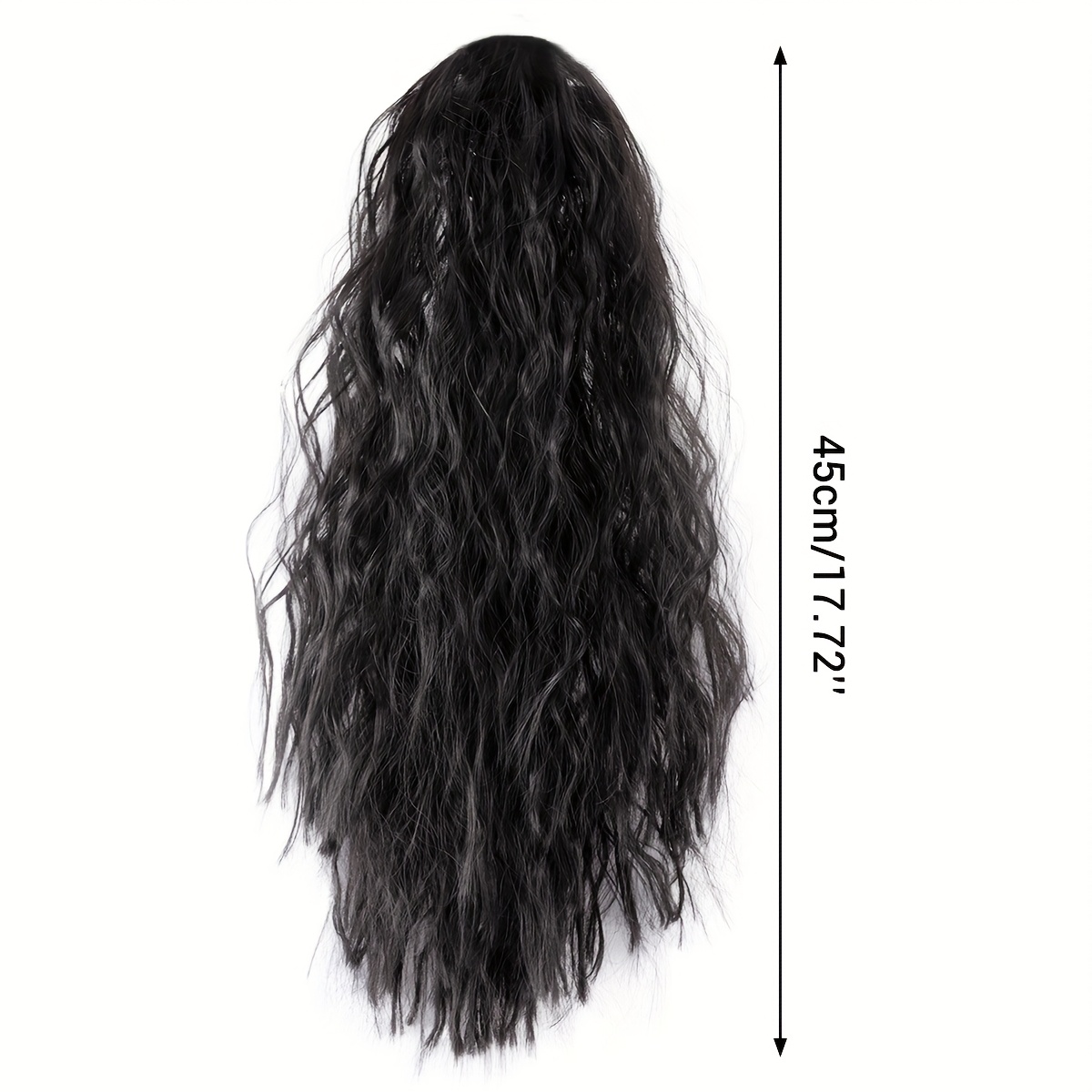 Synthetic Hair Extension Ponytail With A Clip, Featuring Long Wavy Curls, Designed For Women, Measuring