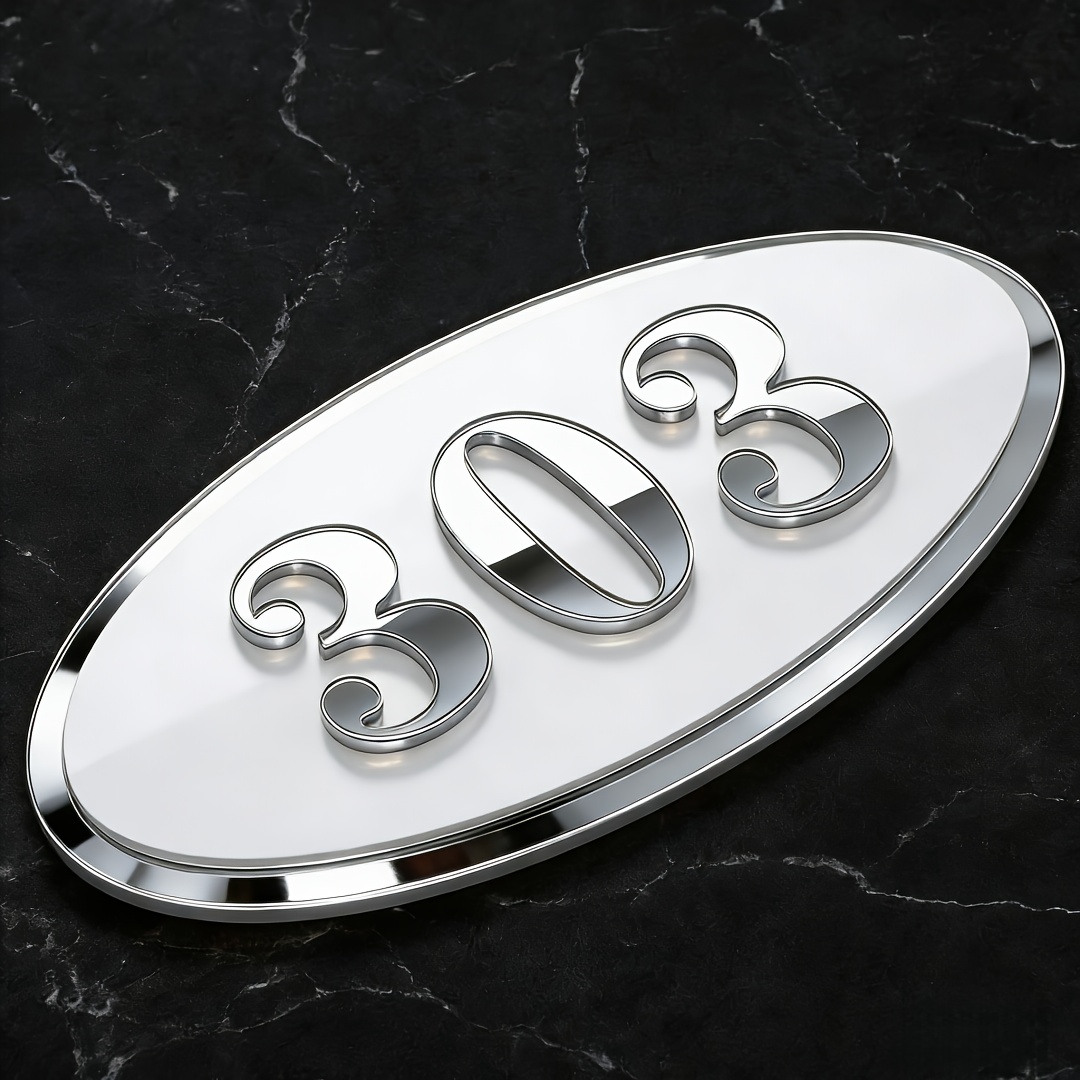 TEMU Logotipo de 3D autodefinido, Placa de matrícula autodefinida, Espejo exquisito para número de casa, Placa de matrícula de