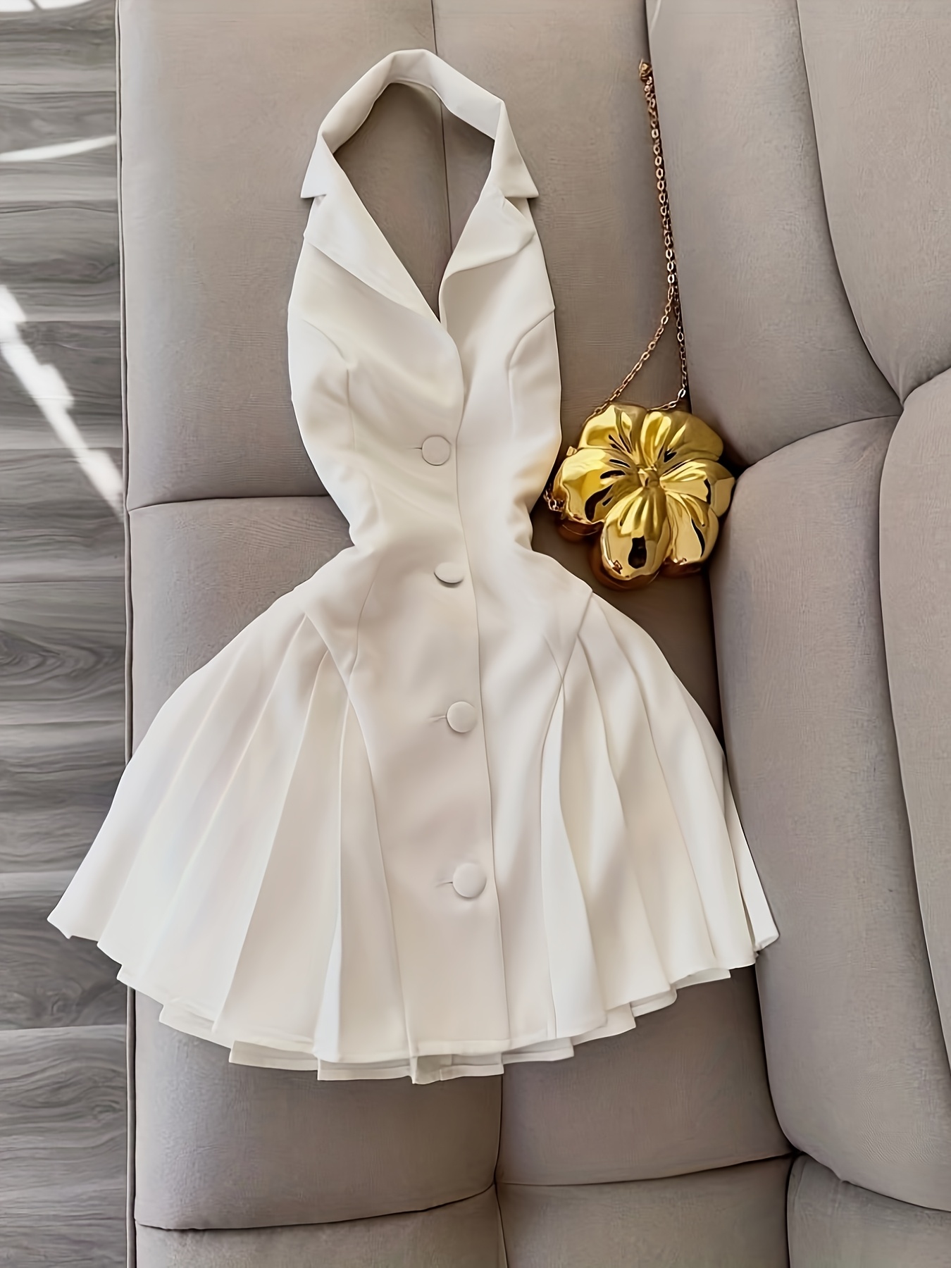 graduation dress white with bow Short White Corset Graduation Dress with Short Sleeves White / Large