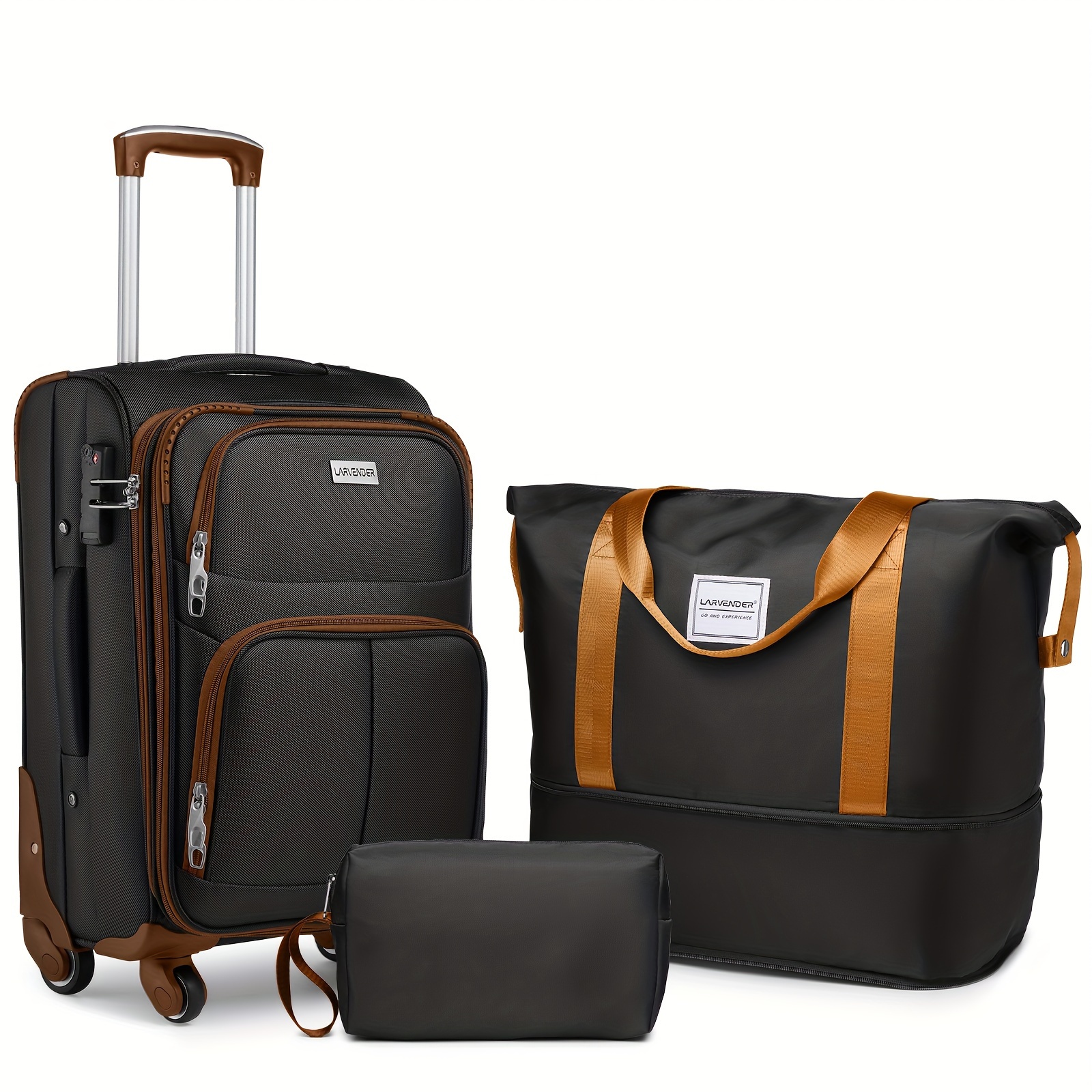 

Softside Luggage Sets 3 Piece, Carry On Luggage, Tsa Lock Spinner Wheels, Lightweight Rolling Suitcase For Men And Women