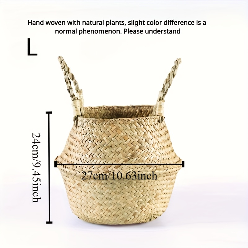 Image of 1pc Vine Woven Baskets, Circular Vase Decorative Baskets, Living Room Decorations, Plant Decorations, Hand-held Flower Pots, Potted Plants, Very Suitable For Home Decoration And Storage, Shelf Baskets