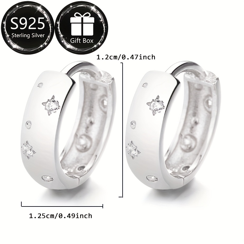 S925 Silver Star Earrings Hypoallergenic Material