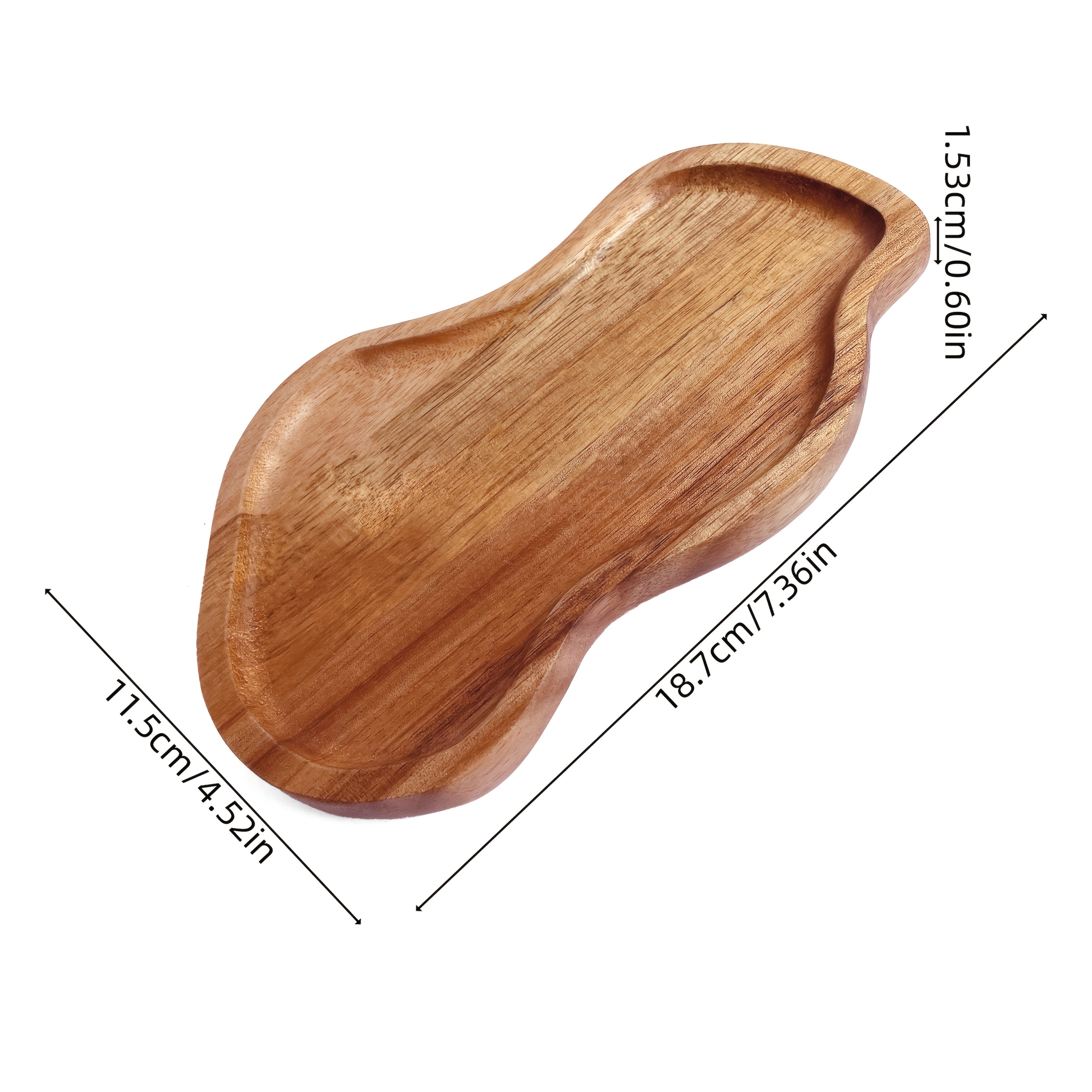 E-shop Minimalistisches Japanisches Akazienholz Tablett, Snack- und Obstplatte, -Erdnussförmiges Servierteller für Tee