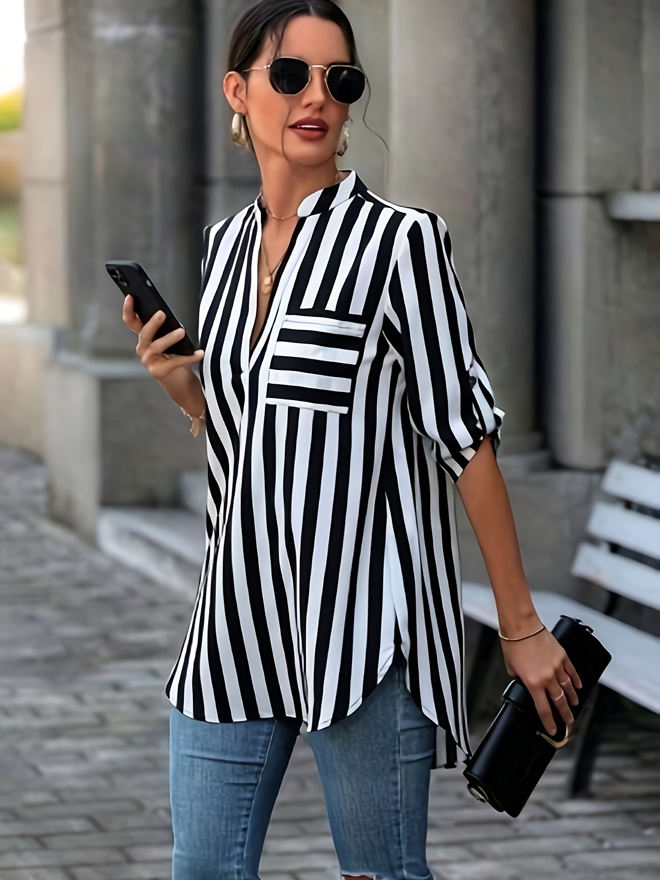 Rayas Verticales Blusas De Rayas Blanco Y Negro Blusa Rayas