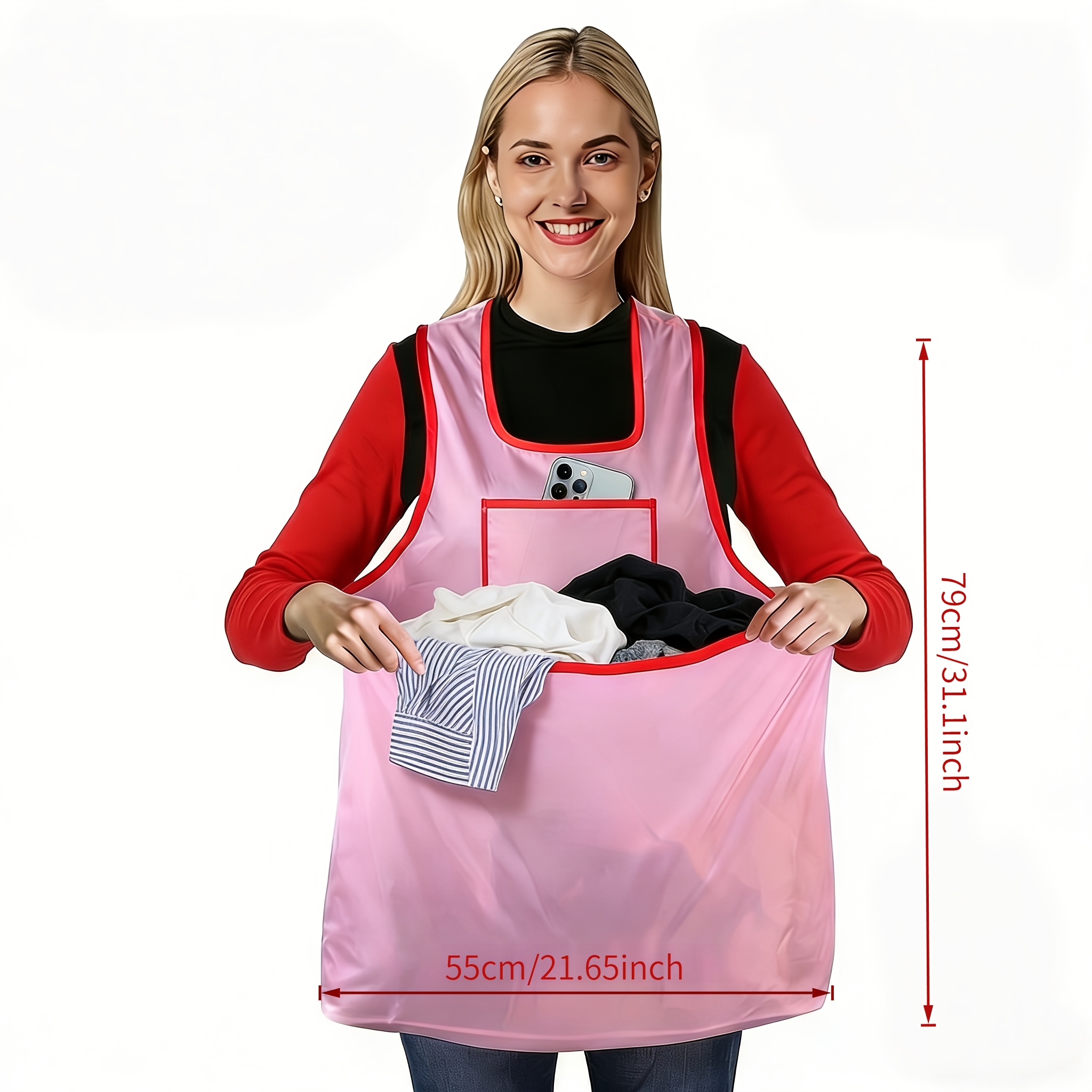 TEMU 多機能収穫スカート 乾燥エプロン ポータブル衣類ラック 物干しロープ お揃いエプロン 学生用吊り下げ式物干しエプロン