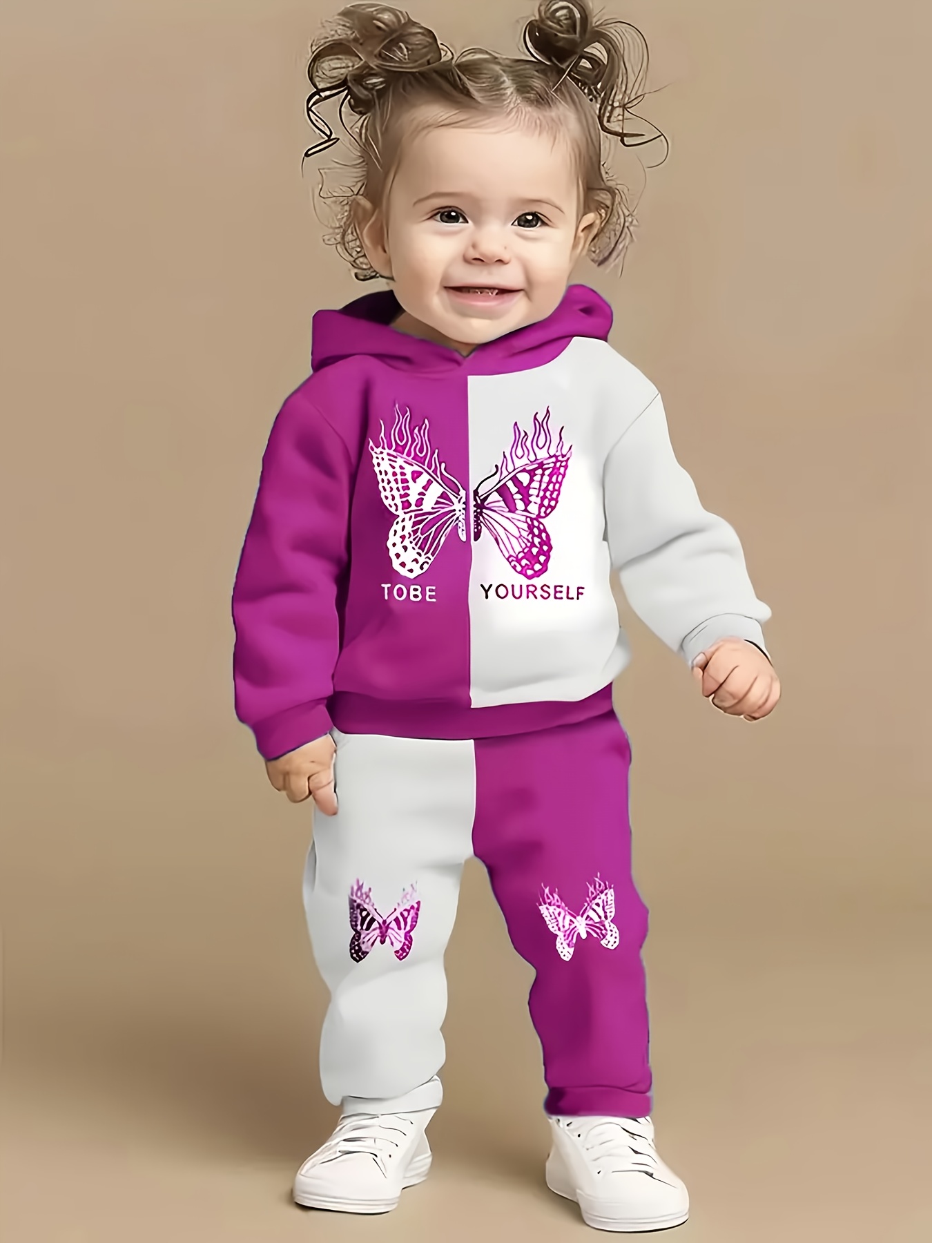Fleece hoodie in lente- en herfststijl voor baby meisjes