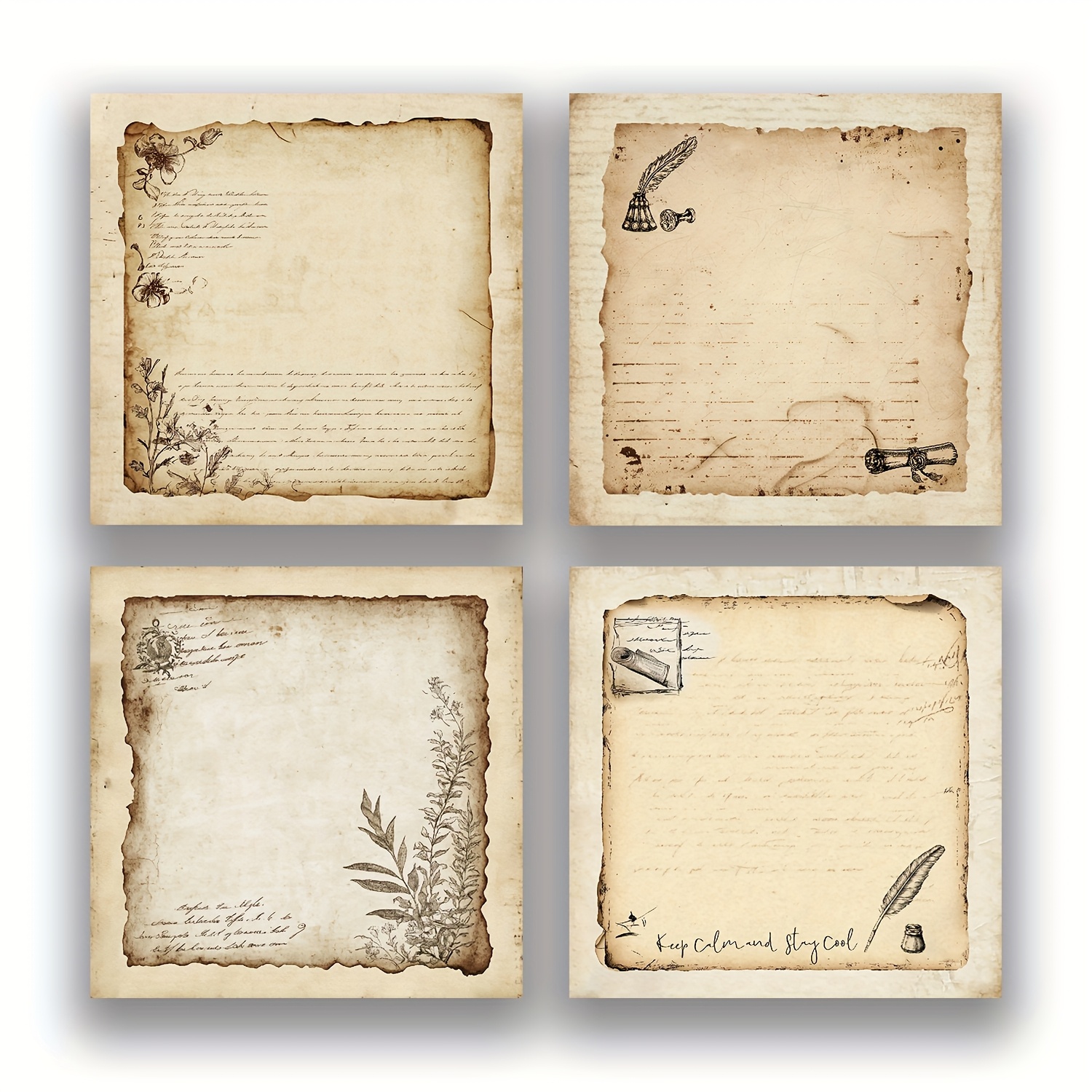 Retro Random1pcs/4pcs 3x3 Inch Sticky Notes Set, Vintage Memo Pads With High-adhesive, Post Reusable Tearable It Notes For Journal Planners Office School Home, Bulk Retro Stationery Gift