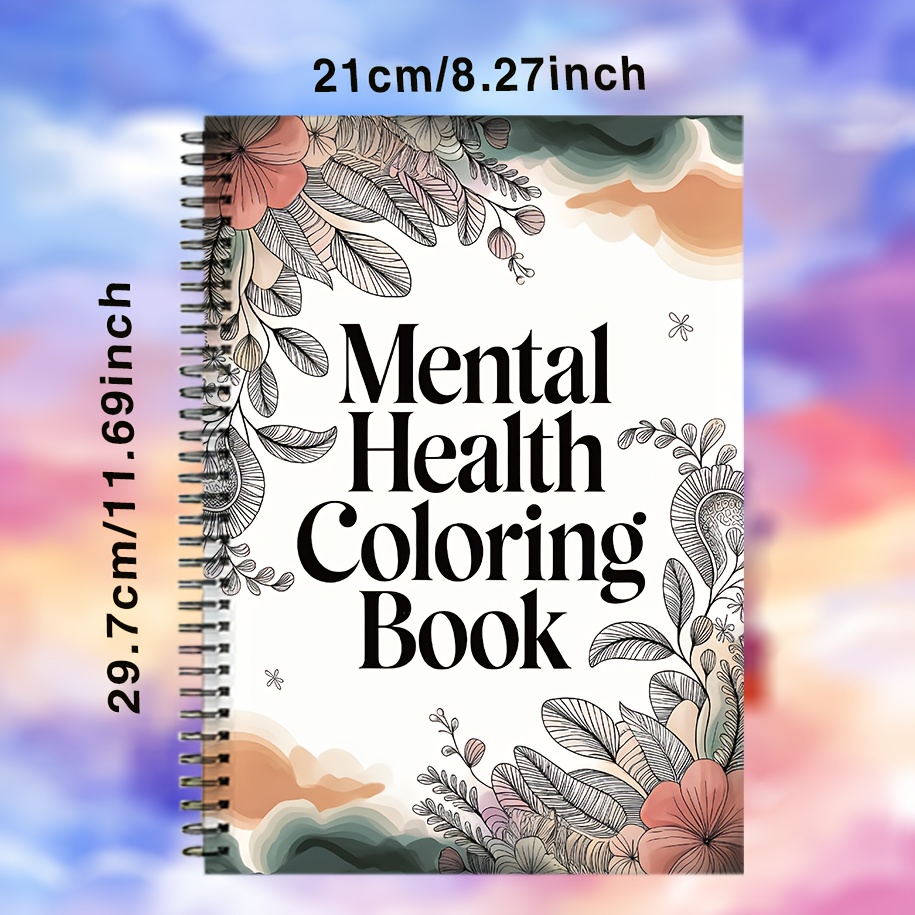 Image of Mental Health, Motivational Quotes Coloring Book, 20 Pages 29.7cmx21cm, Clear Lines, Aesthetic Patterns, Perfect Relaxing Gift For Parties, Birthdays, Easter, Christmas