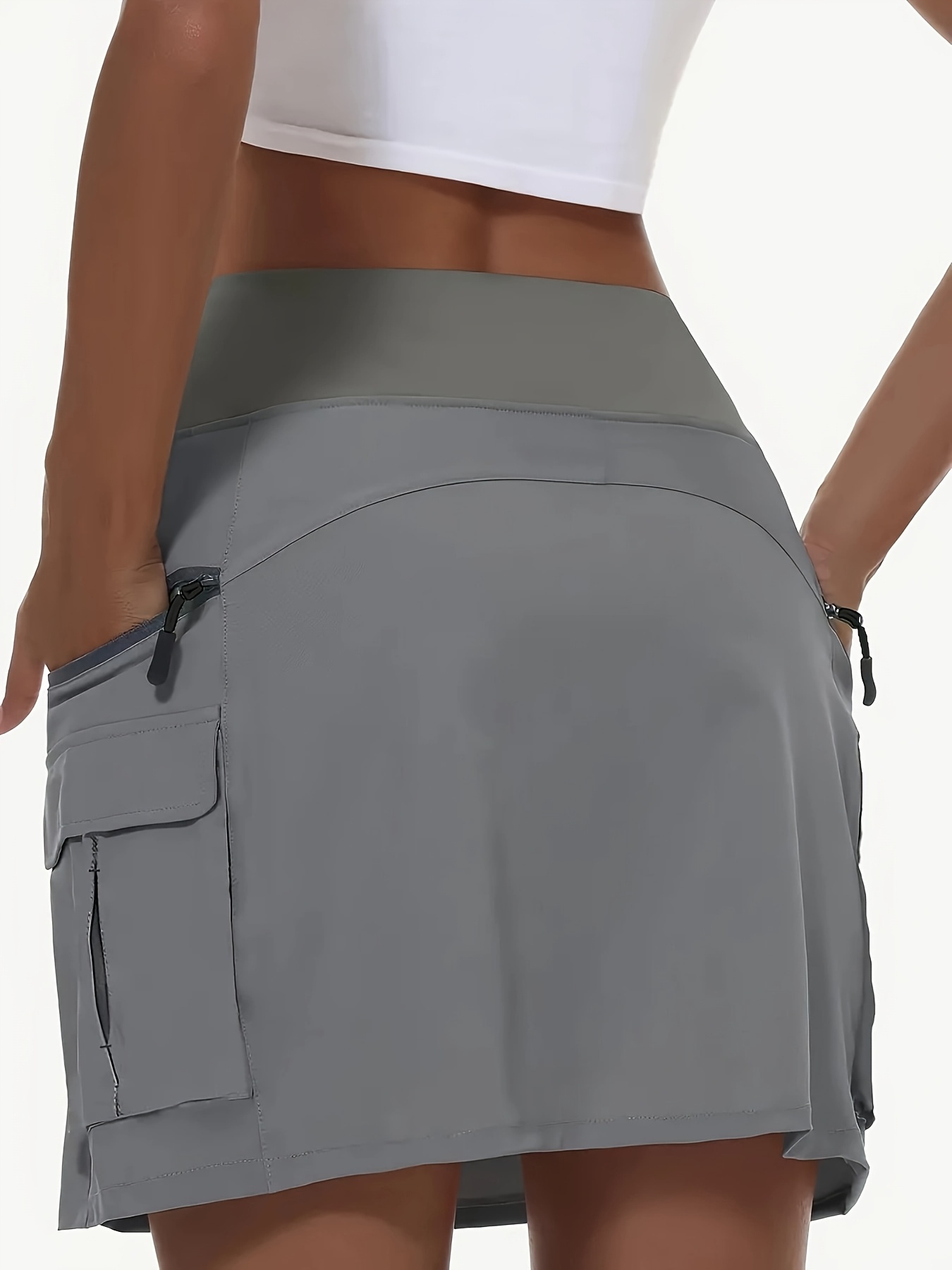 high waisted womens pants with zipper closure multiple pockets breathable quick dry shorts suitable for and workouts wl91 light grey 1