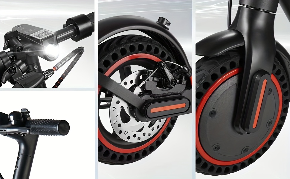 8.5-inch Adult Folding Electric Scooter With LED Display Screen, Dual Brake System For Commuting, Motor Power Range Of 350W, 10.4Ah Lithium Battery, 3 Speed Modes, 15-30 Mile Range And 120kg Load