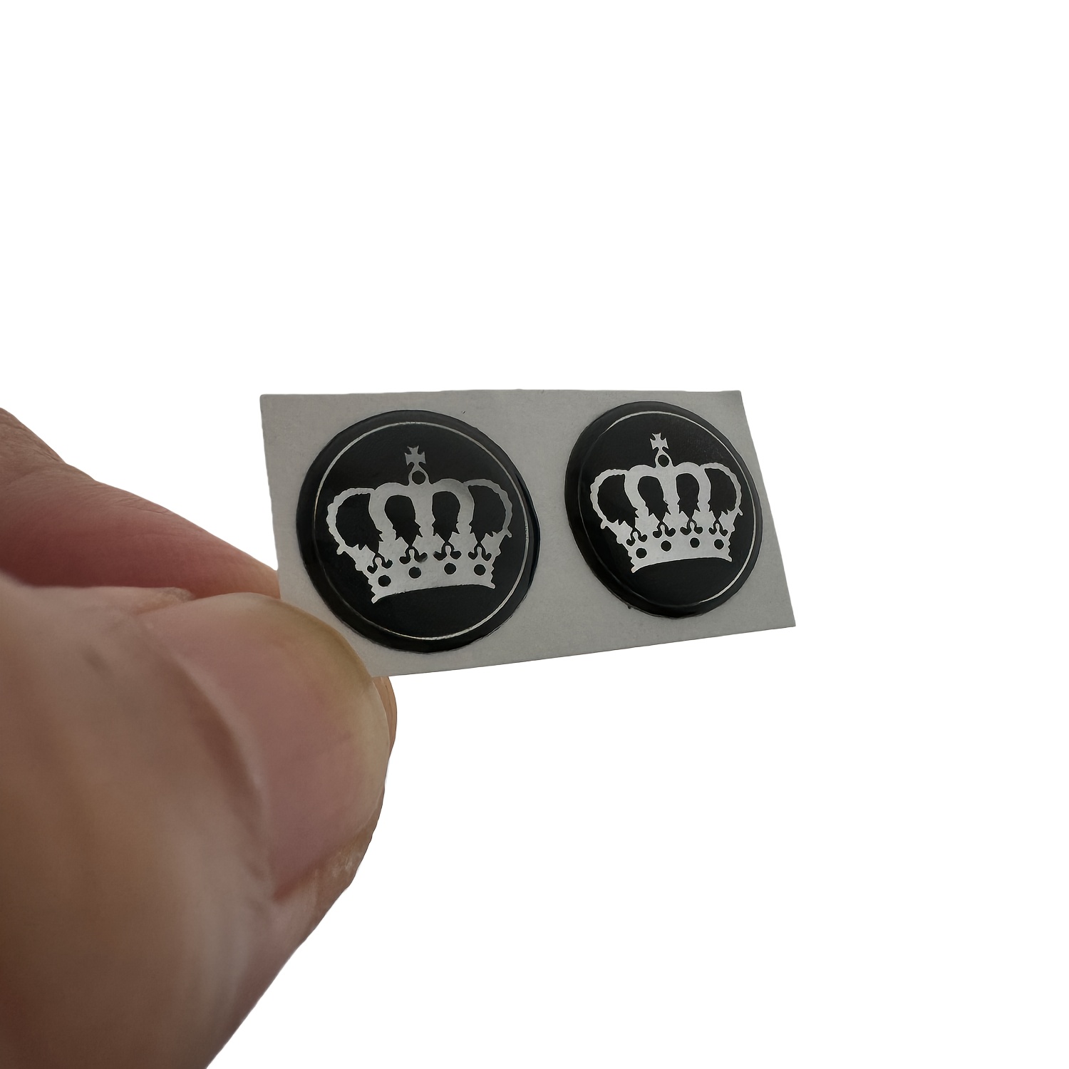 2pcs Crown Automotive Badge Emblem Decals | Polyvinyl Chloride Material, Universal Vehicles