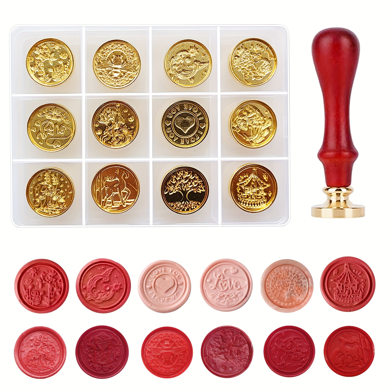 Wax Seal Stamp Kit Gift Box Wax Seal Beads 4 Wax Seal Stamp - Temu