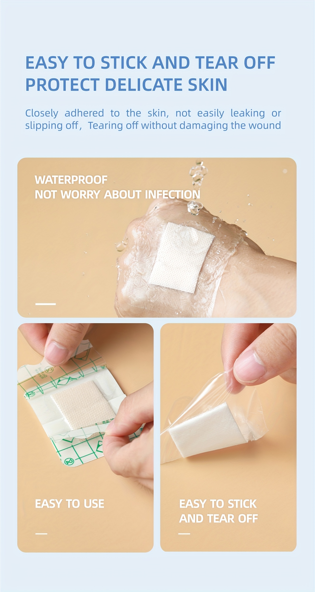 30pcs High Quality Wound Dressing Stickers - Skin-Friendly, Self-Adhesive Bandages, Ideal for Minor Injuries, Cuts & Scrapes, Comfortable and Easy to Use, Protect Wounds While Taking a Shower or Swimming