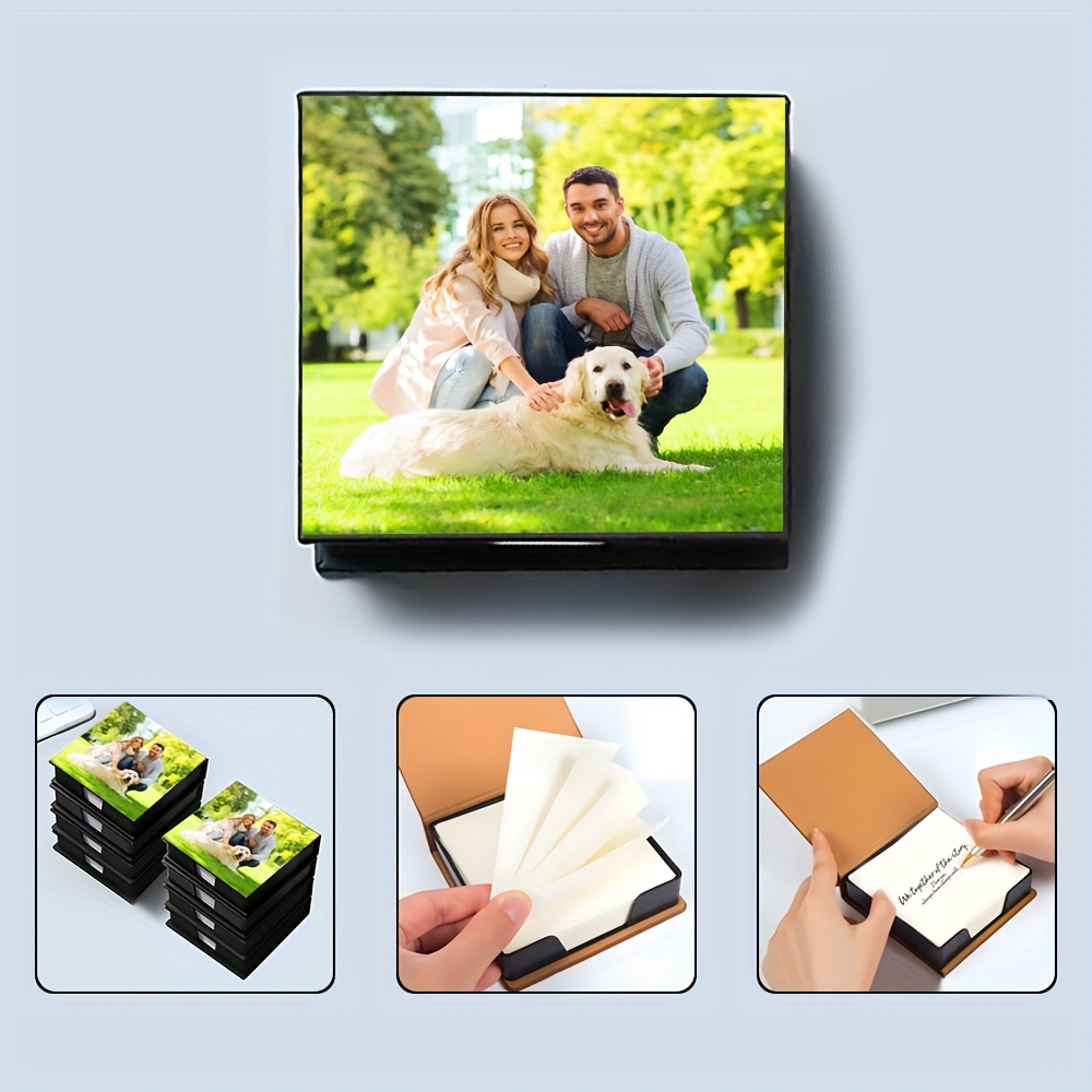 TEMU Personalized Custom Notepad Box, Of Holding , Office Storage, Creative Notepad Box, Photo Customization, Gift