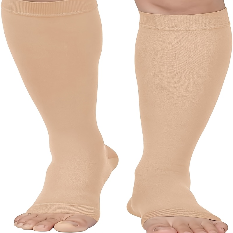 TEMU 1 paar compressiekousen met open teen geschikt voor dagelijks gebruik, sport & reizen - Ademende antislipmaillot met 2 stijlen, de hele dag door