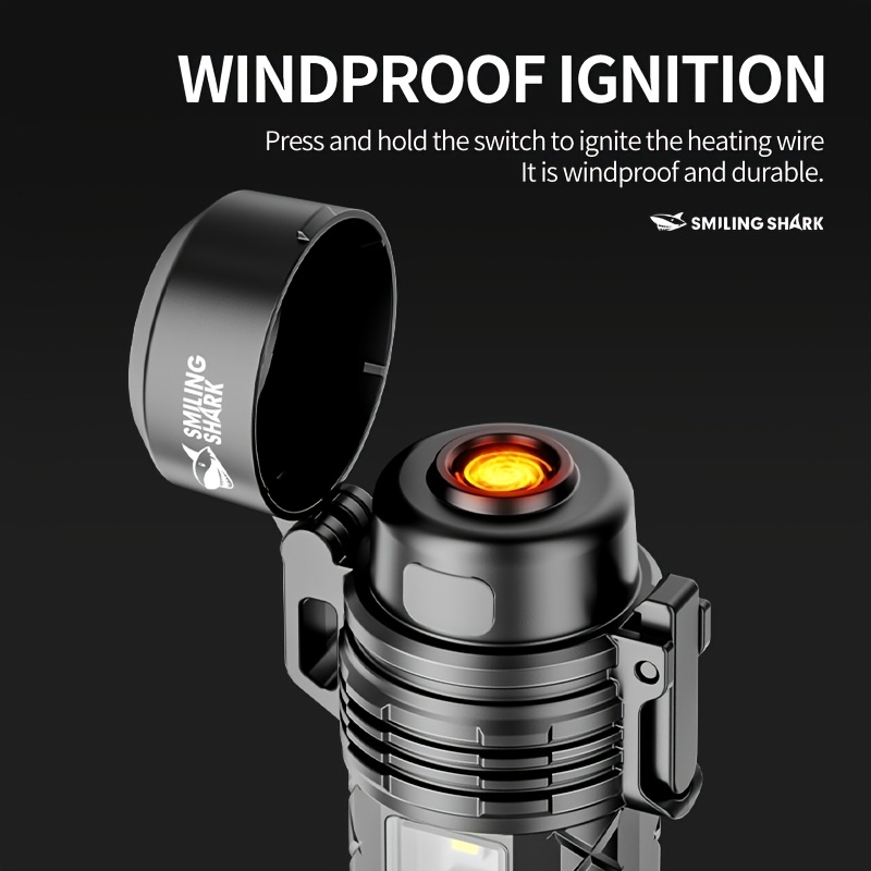 1pc   2 in 1 flashlight rechargeable led work light   cob floodlight 26800 battery light 5   torch with igniter portable for outdoor camping emergency candle sd5414 Product details 4