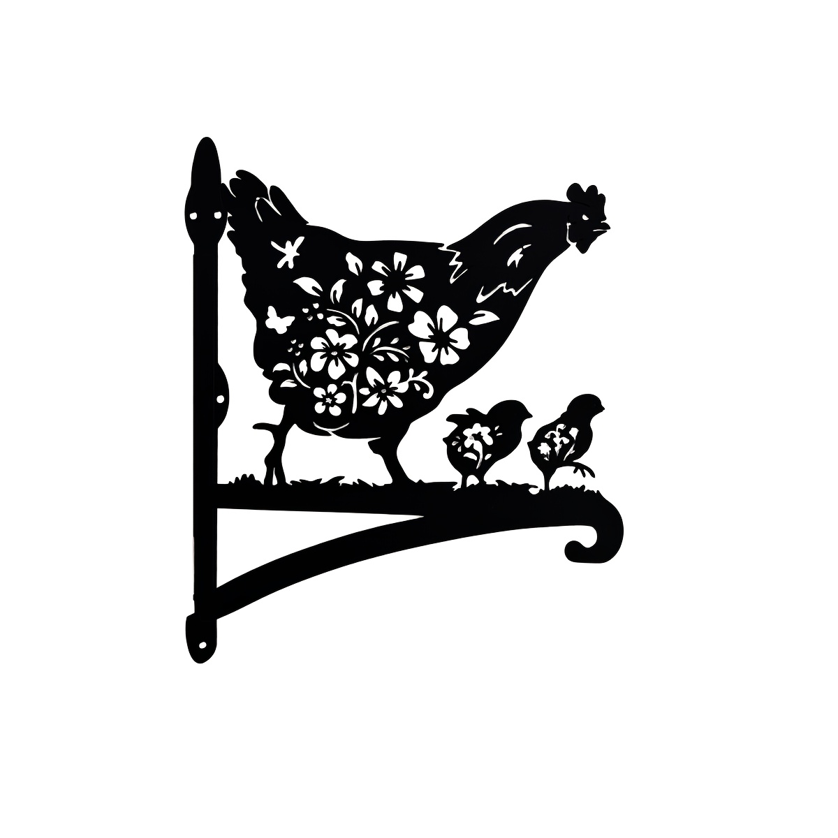 TEMU CITONGING Ferro Battuto Decorativo a Forma di Pollo e Uovo con , Staffa Sospesa da Esterno per Giardino, Porta Peso, , Cesto Sospeso per Piante,