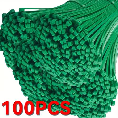 100pcs heavy duty green nylon garden ties self locking heavy duty garden plant hangers for secure pipe fixing multi purpose gardening binding solution decorative garden leash with garden hangers for plants outdoor hanging ties durable garden ties