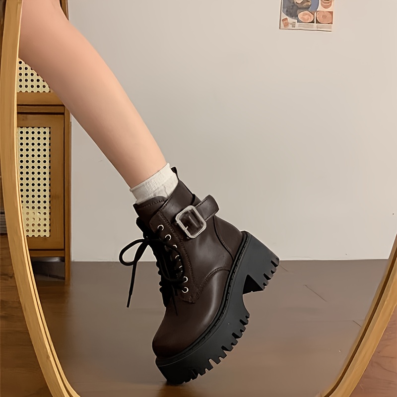 TEMU #9 Women's Thick Soled New Autumn And Winter Motorcycle Boots, Small And Thick Heeled Short Boots, Women Shoes