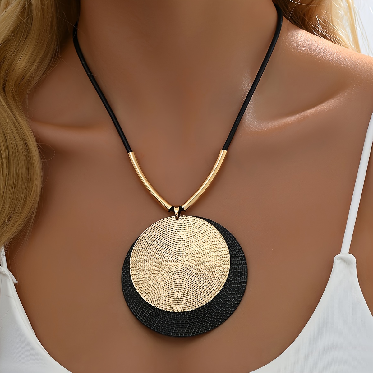 

Style Geometric Pendant Necklace - Polyester Fiber, No , Stitching Design For , All - 1pc Jewelry Decoration