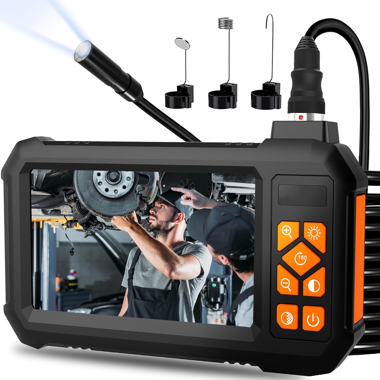 

Inspection Camera With Light, Endoscope Camera With Light, Sewer Camera Borescope, 1080p Hd Camera, 4.3" Ips Screen, 16.5ft Semi-rigid Snake Camera, Borescope Camera With Light