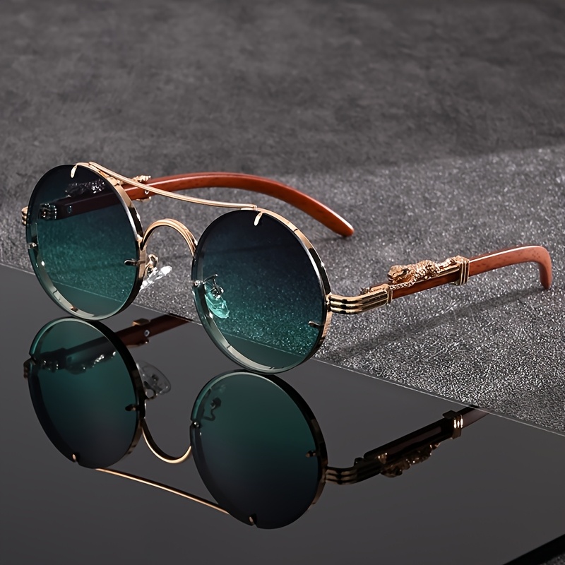 Gafas Unisex Retro Redondas Vintage, Lentes Teal Tintadas Gafas  Decorativas No Prescriptivas para Hombres y Mujeres For