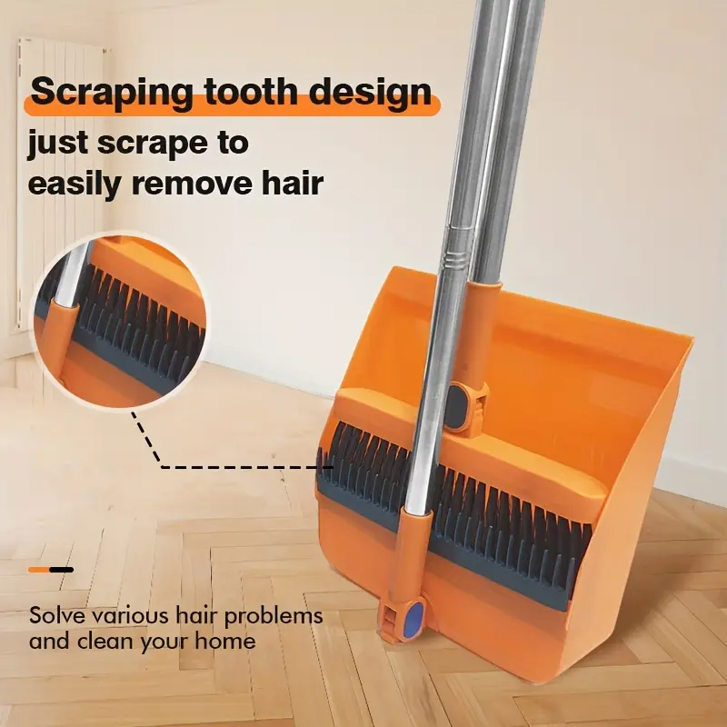 household broom set long handled floor cleaning broom dustpan set rotatable broom and dustpan with comb used for removing dust and garbage suitable for homes kitchens rooms offices cleaning tools and back to school supplies Product details 2