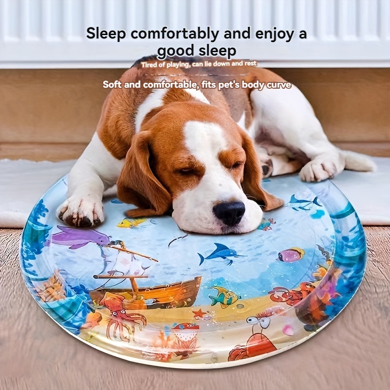 

Summer Cooling Mat For Pets - Water-filled, Non-toxic, Animal Design | Interactive Cat & Dog Bed Pad | All-season Round Plastic Cooling Bed For All Breeds