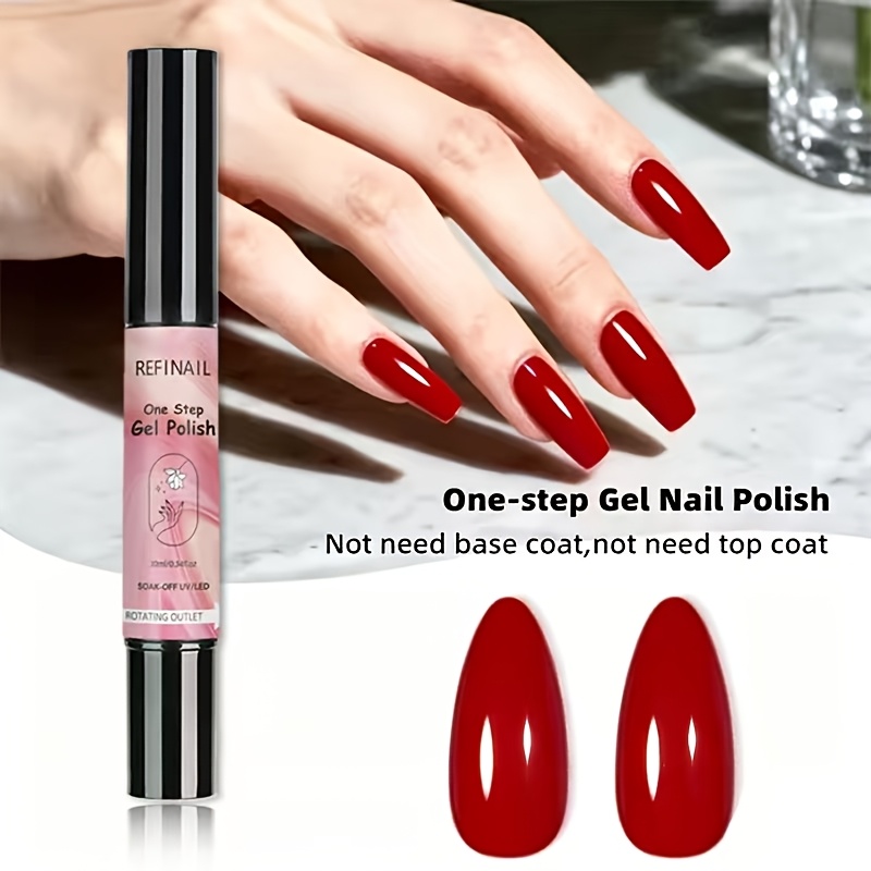 Image of Gel, 3-in-1 Base Coat, Color Coat, And , Salon-grade Red Formula, Saturated Red With A Shimmering Effect, Portable Design, Application, Perfect Salon Kit, A Must-have For Beginners.