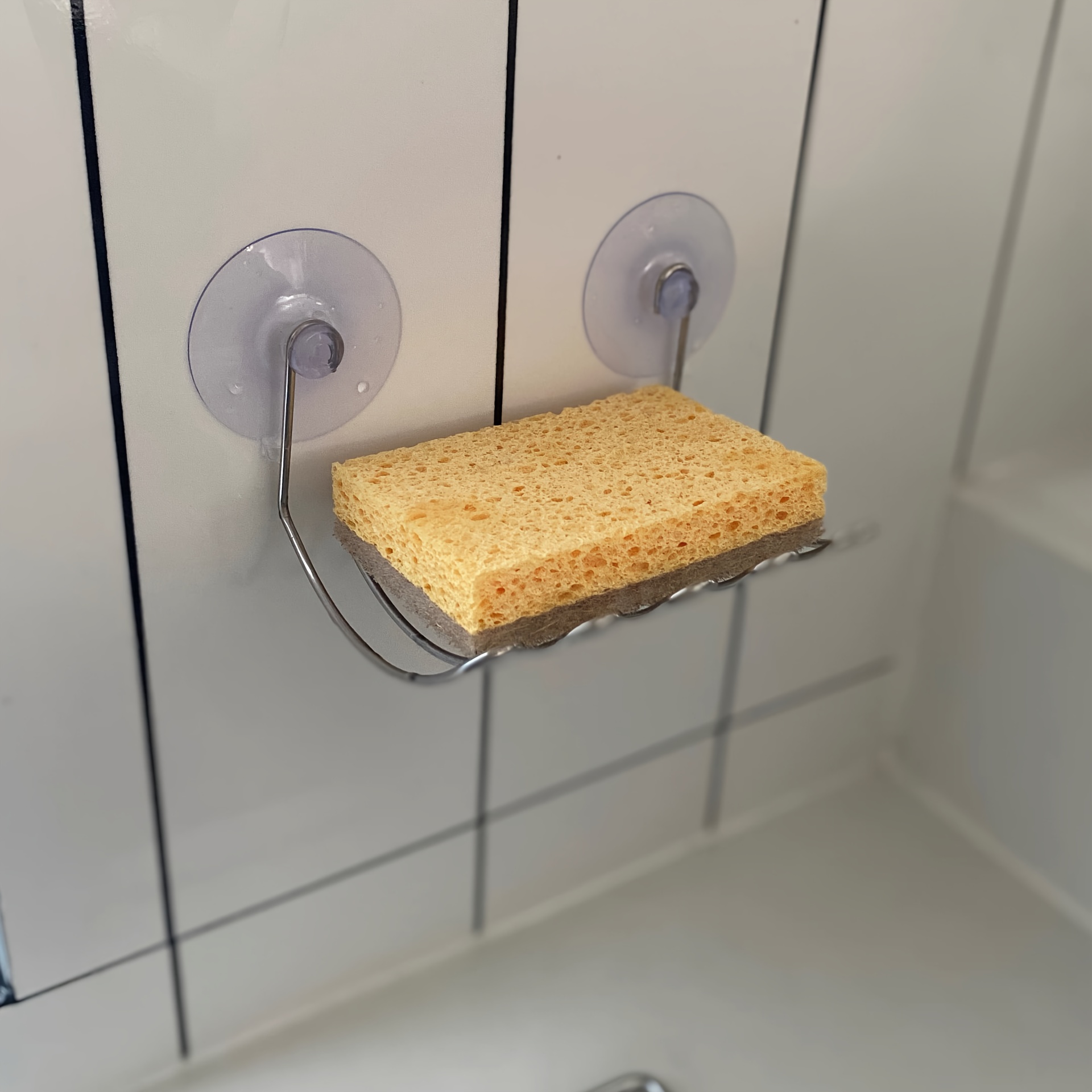 Stainless Steel Bathroom Suction Soap Rack - No-Drill  /Suction Cup Mount, Space-Saving Oval Shower Shelf with Suction Cup Legs & Central Drainage System for Modern Bathroom Storage, Shower Gel/Bar Soap Holder, Durable & Hygienic Organizer (Compatible with Tile, Glass, Fiberglass, Walls) - Sleek & Sturdy Design,  -Resistant,  ,   Options, Bathroom Soap Holder for Shower, Small White Shower Soap Tray with Suction Cups,