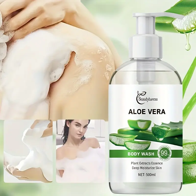 aloe vera body wash unisex adult gel with glycerin spice scented alcohol skin types deep cleansing hydrating daily full body care Product details 1