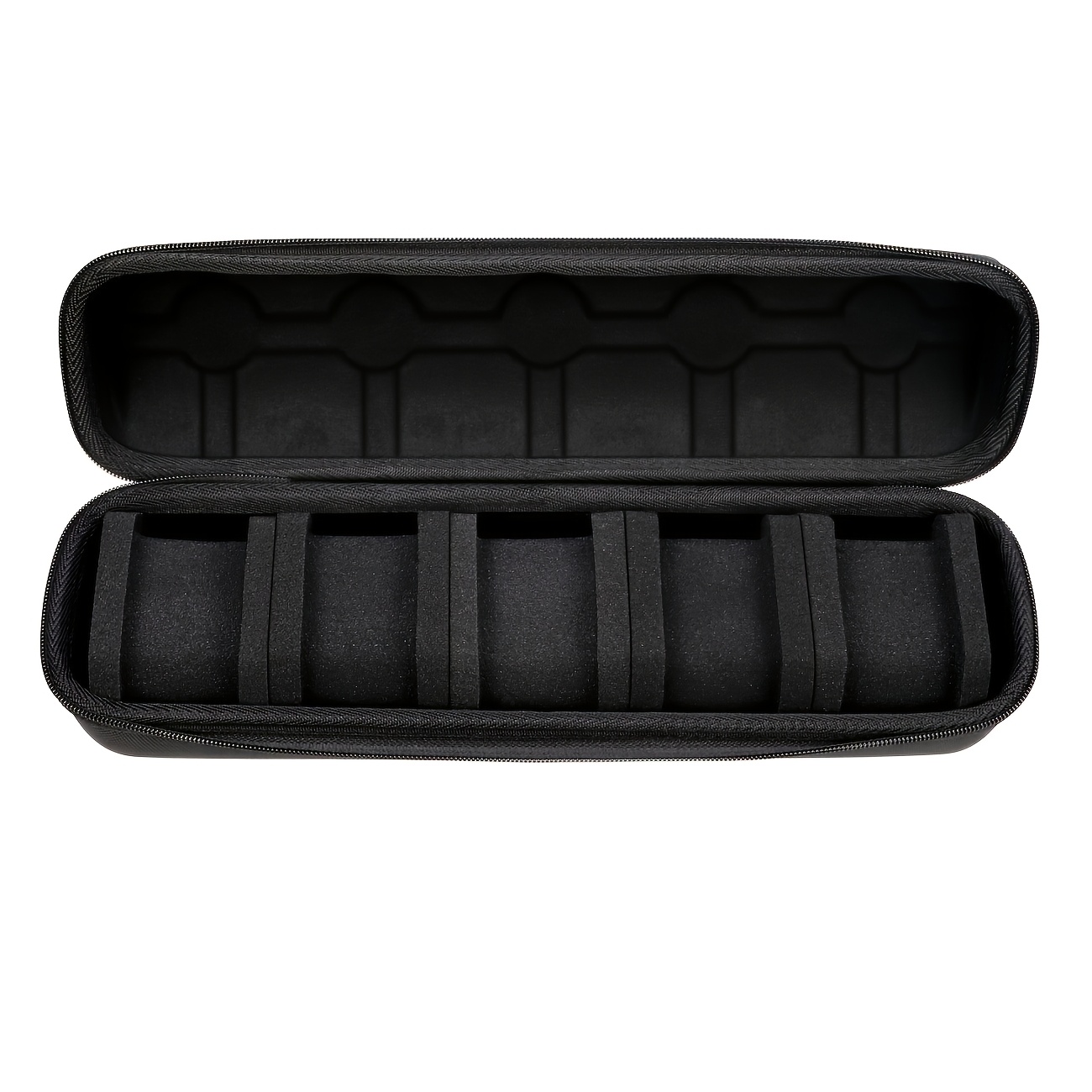 TEMU Hard Shell Watch Storage Box With Soft Padding - Heavy-duty 5pcs Watch Storage Case With Handle, Scratch-resistant Lid, Suitable For Men And