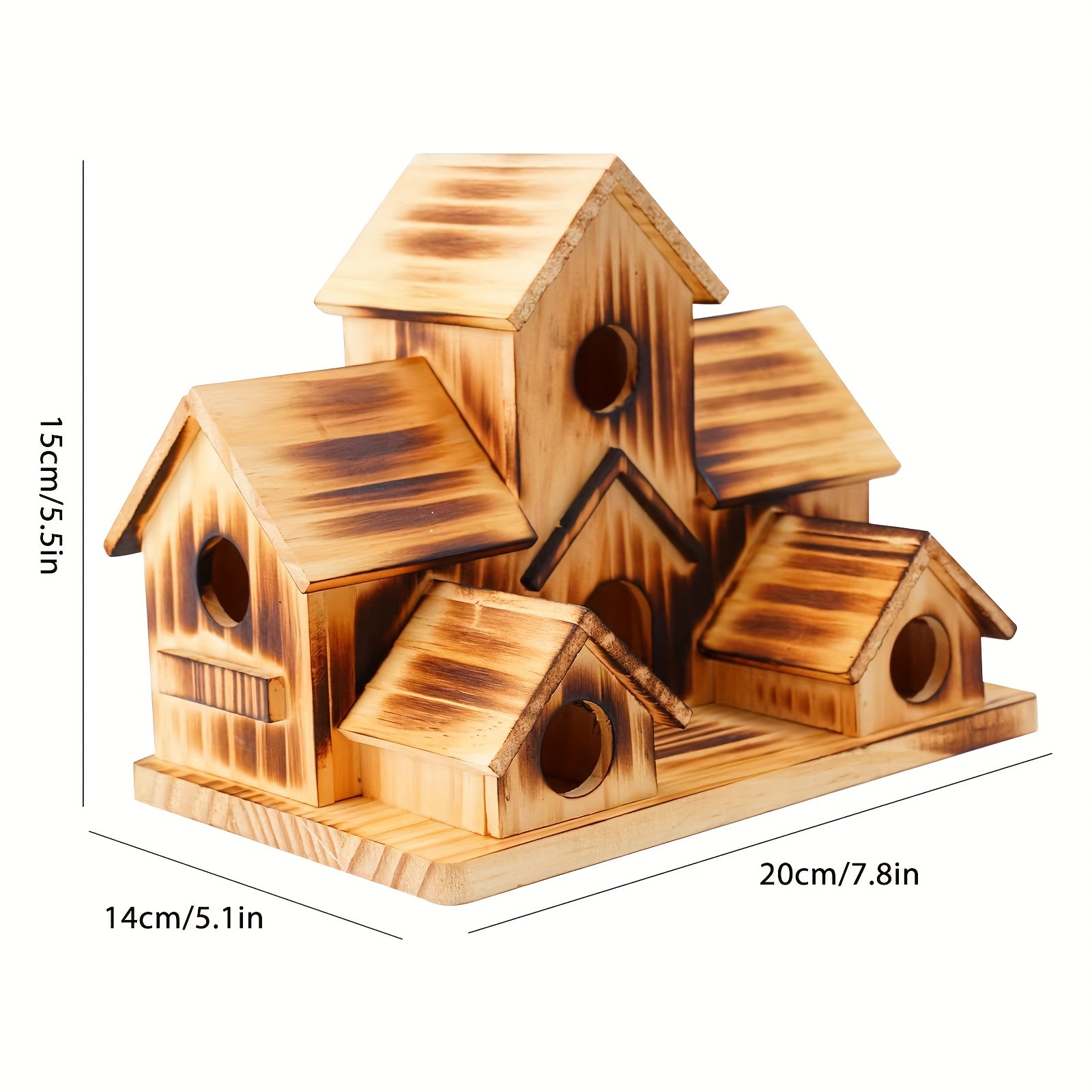 TEMU Large Wooden Bird House Bird House Handcrafted Solid Wood Bird Nests Are The Perfect Bird-friendly Gift For Yard And Outdoor Decor