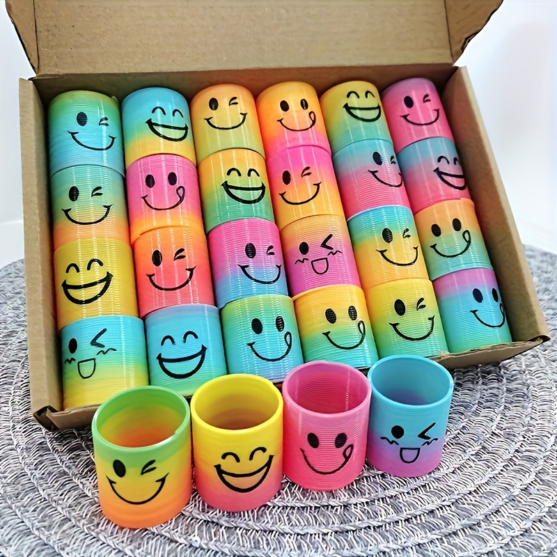 6 12 36   face spring toys spiral design durable plastic mini spring toys suitable for parties halloween birthdays easter and carnivals fun   activity additions random  