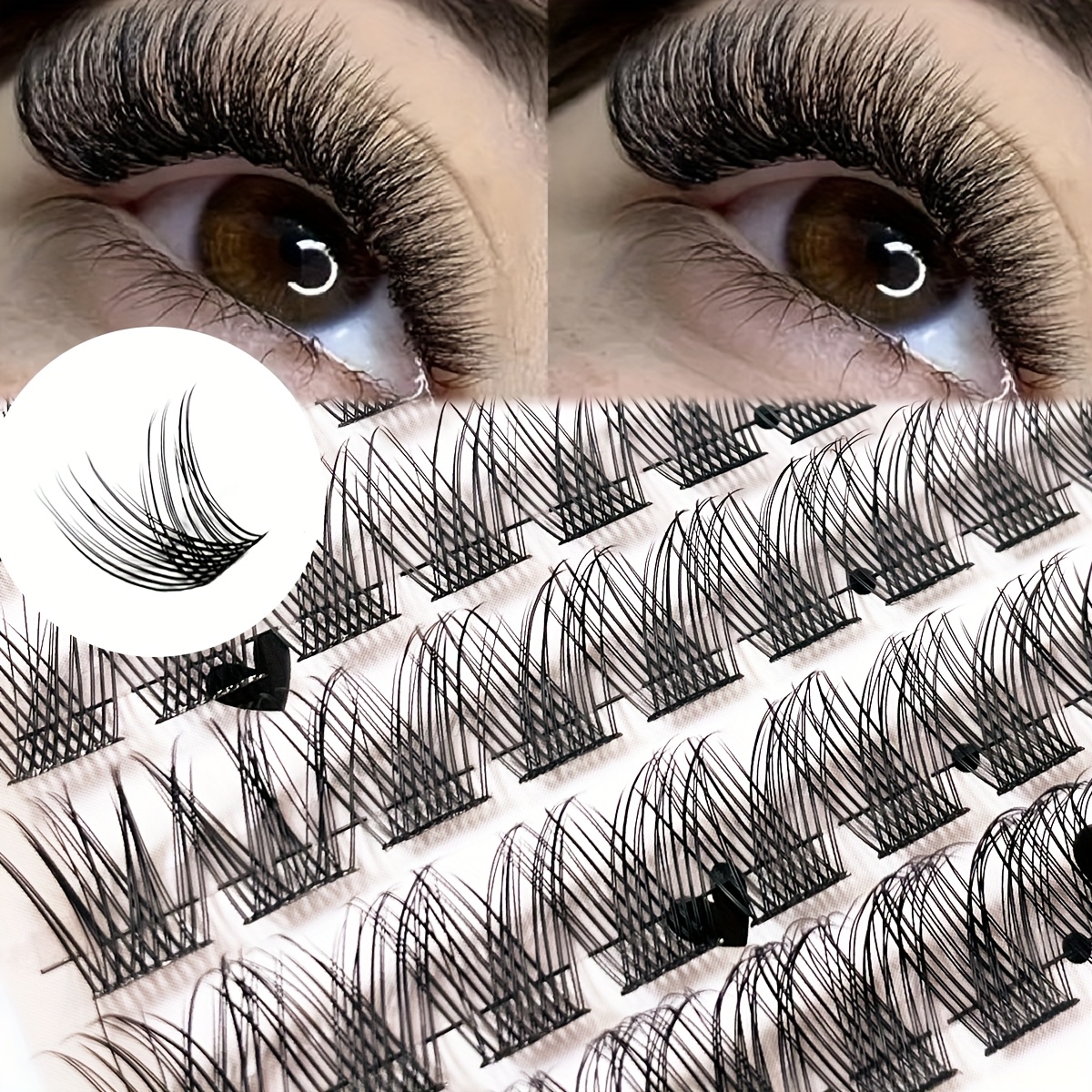 

72pcs Fluffy Eyelash Extensions, D , Mixed Lengths 6-9mm/10-12mm/16-18mm, Reusable 3d Natural & Cat Lashes For Beginners