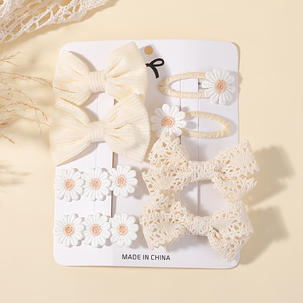 Image of 8pcs Set Of Minimalist Bow Hair Clips For In Style, Simple And Cute Hair Accessories For Holiday Parties, Ponytail Clips, And Travel- Hair Ornament Set