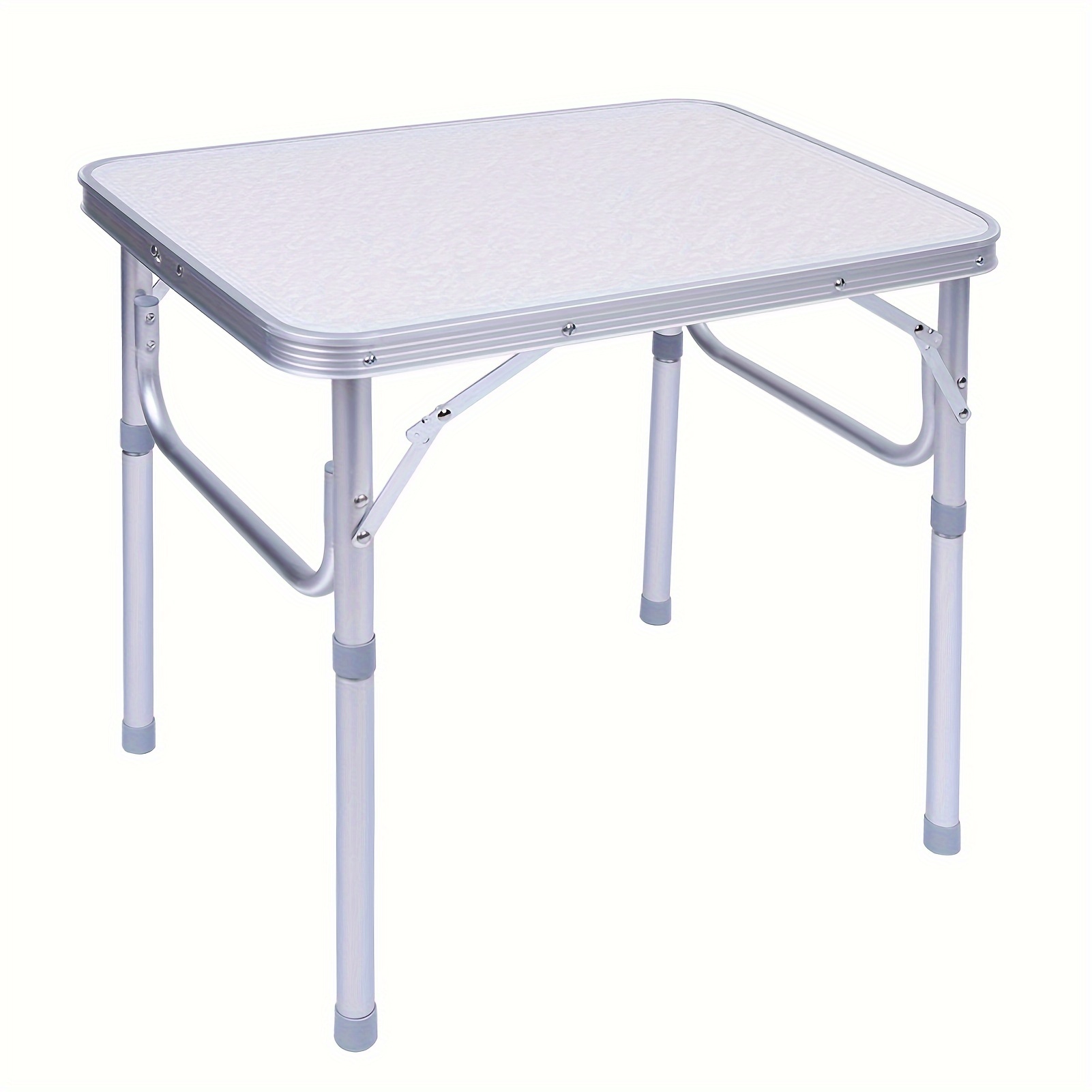 Image of Aluminum Folding Picnic Table, Lightweight & Portable Camping Table, Adjustable Height Outdoor Trestle Table For Bbq, Garden, Travel, & Events, Sturdy & Compact