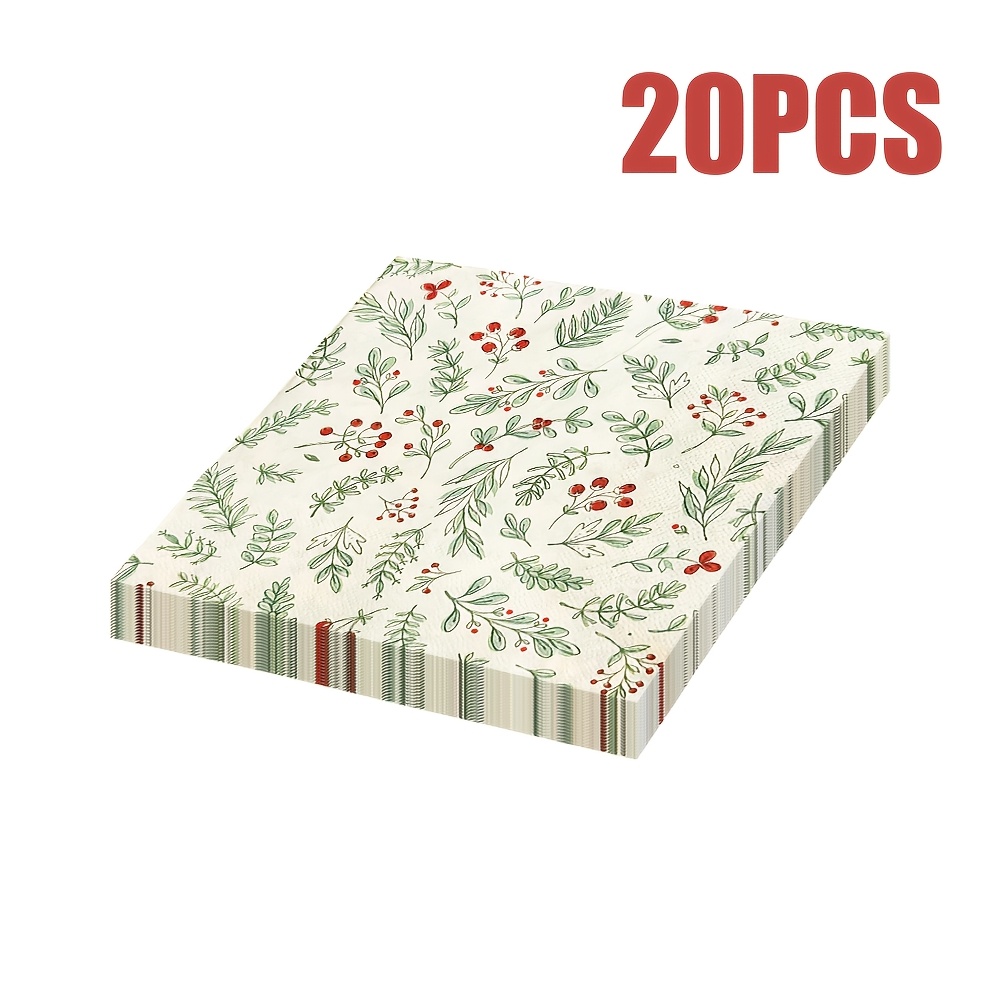 TEMU 20 servilletas desechables de Navidad decorativas de 2 capas, con un diseño de de navideña. Perfectas para fiestas y decoraciones de mesa. 13 X