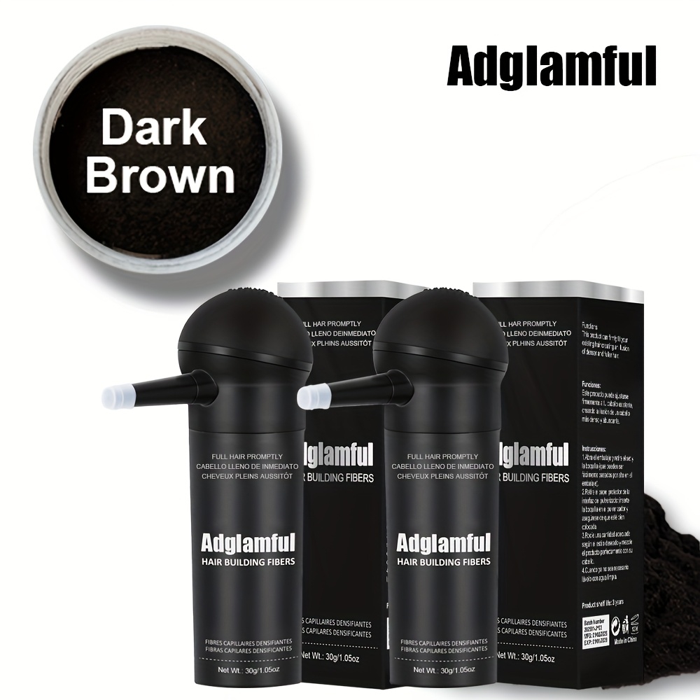 Image of Adglamfu 7-color Integrated Fiber Powder 30g 2pcs Hairline Powder, Long-lasting Styling, Conceals Hairline, Suitable For Men And Women With Thinning Hair