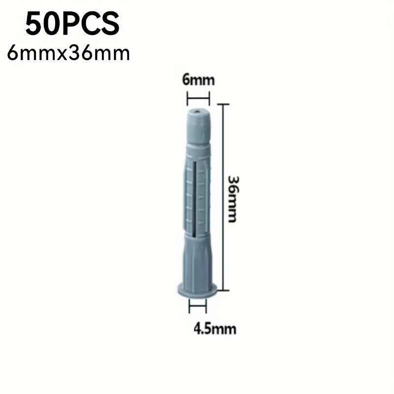 50pcs Universal Multi-functional Expansion Wall Plugs, Gray White, Suitable For Complex Wall Fixing And Hanging, Non-institutional Light Fixing (non-construction Engineering Use)