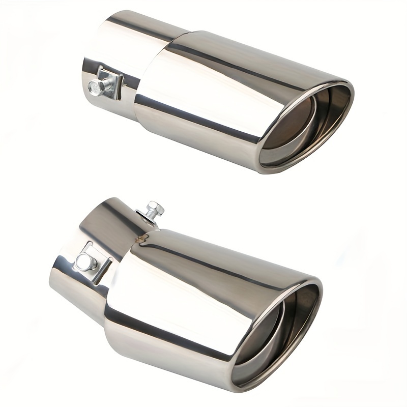 

Stainless Steel Car Exhaust Tip, Universal Car Exhaust Pipe Modification Tail Throat Tail Pipe, Steel Exhaust Tips Chrome-plated Finish Tailpipe