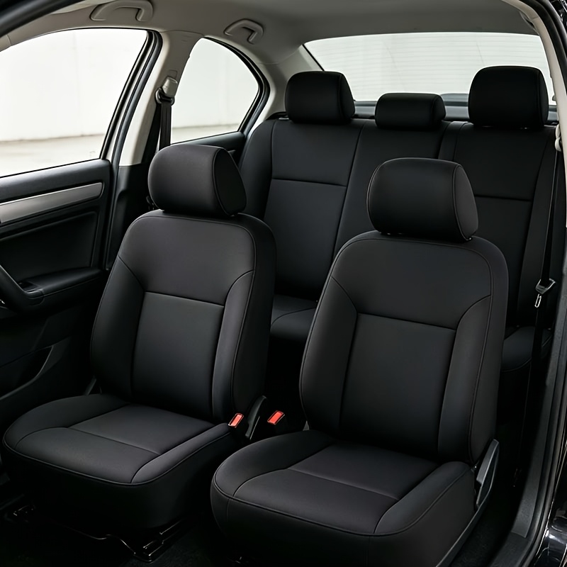TEMU 9pcs Universal Fabric 5-seat Car Seat Cover Set, Front And Rear Seat Protectors