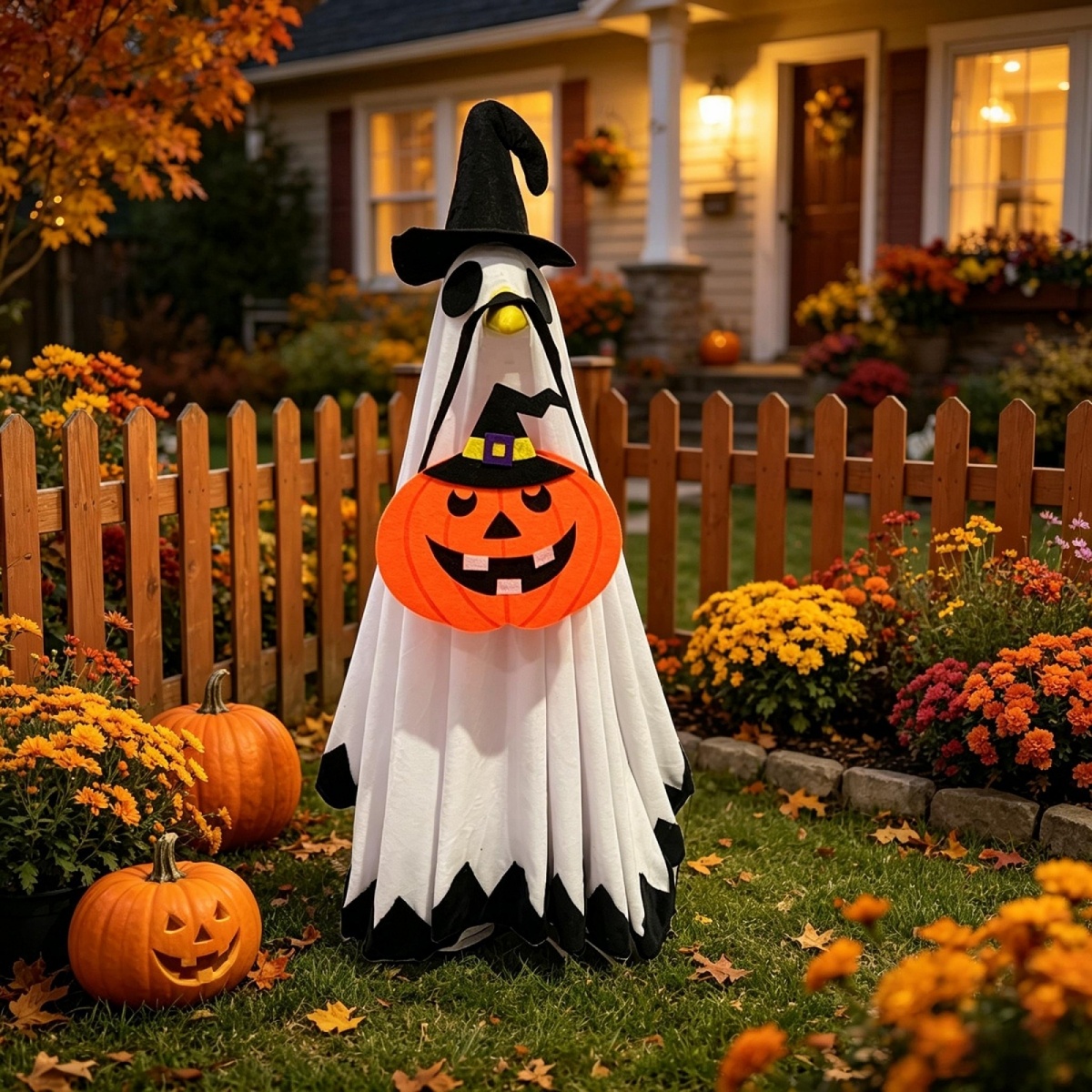 Porch Goose Halloween Costume Set with Cape, Hat & Pumpkin Bag