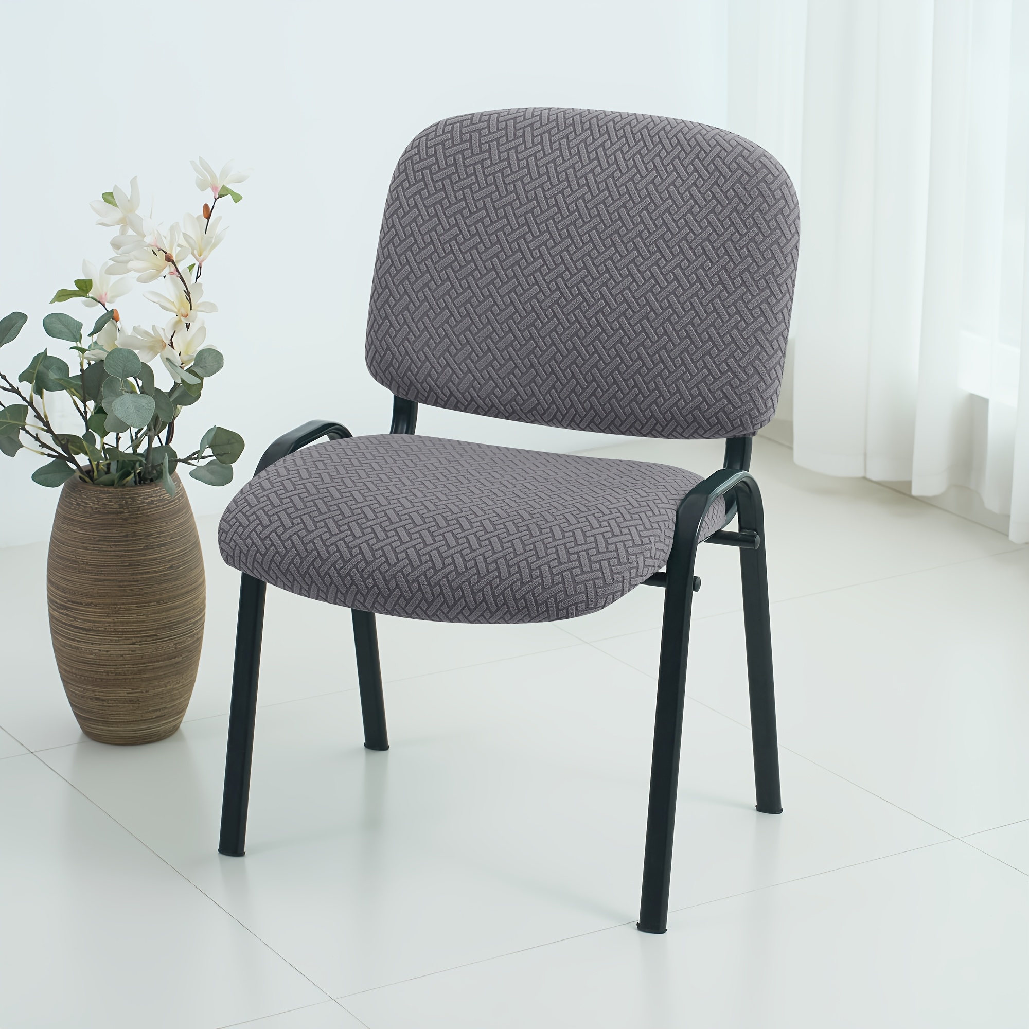 TEMU 2pcss T-shaped Jacquard Fleece Large Split Chair Covers 2pcs Split Office Chair Set Chair Protection Covers