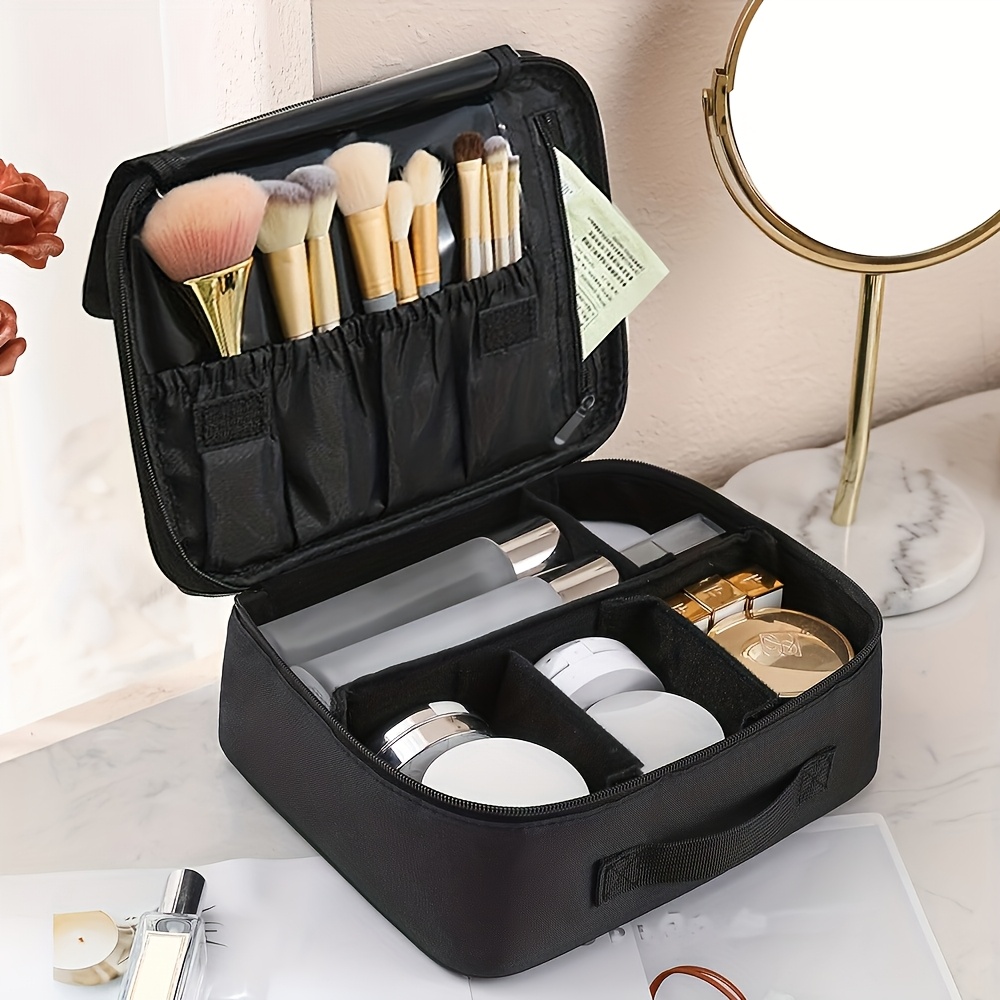 TEMU Qehiie Large Capacity Travel Toiletry & Makeup Bag - Lightweight Portable Case With Zippered Compartments & Top Handle, Suitable For /men, Daily