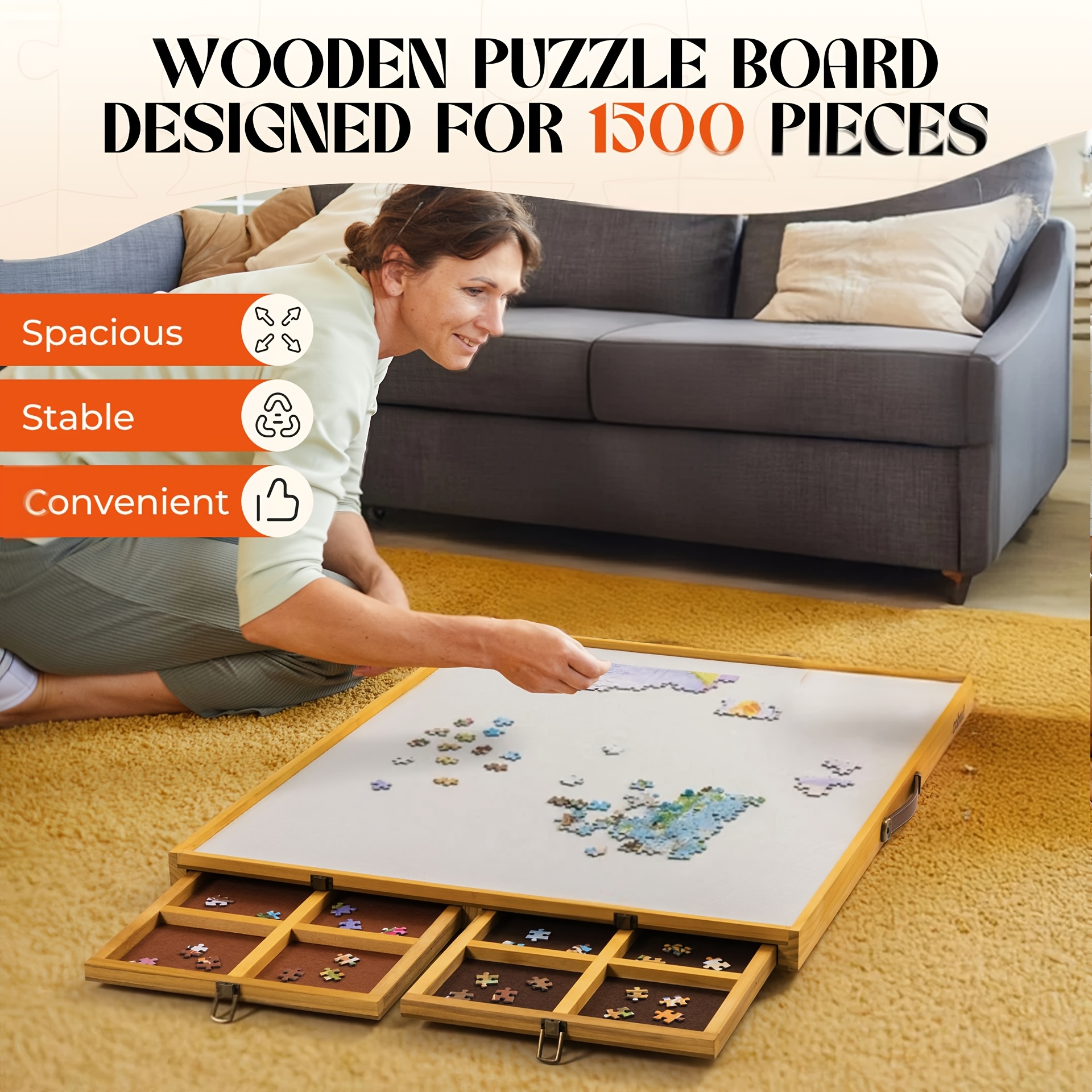 1500 piese masă puzzle rotativă de dimensiuni mari suport - Temu